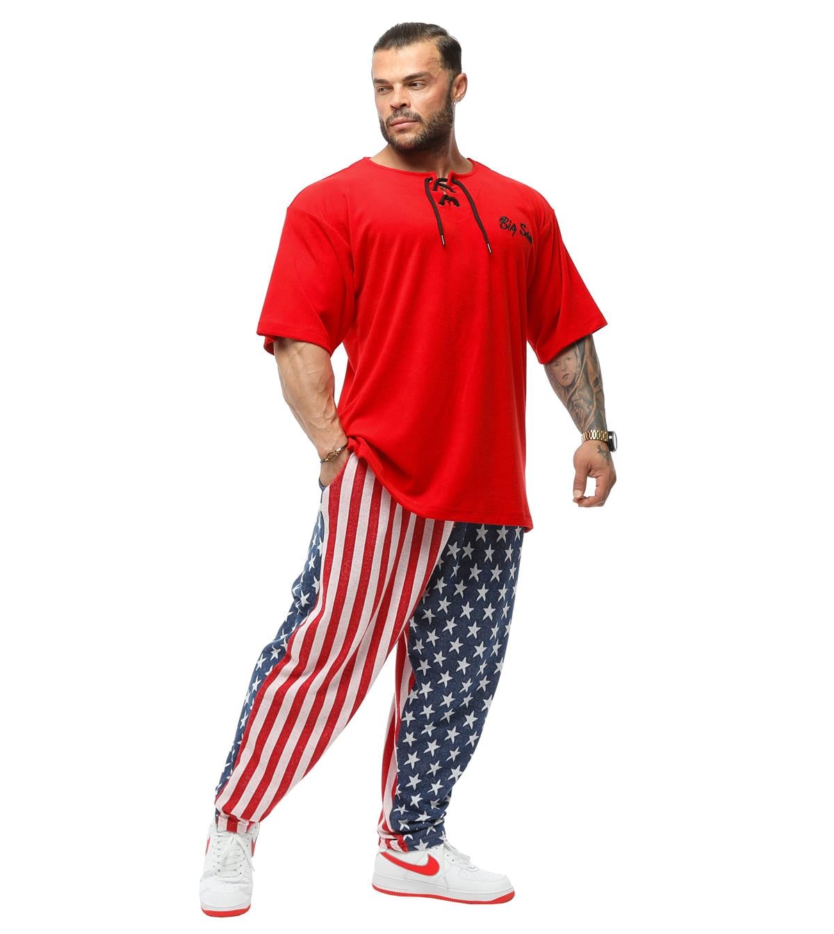 Mens Loose Fit American Flag Sweatpants