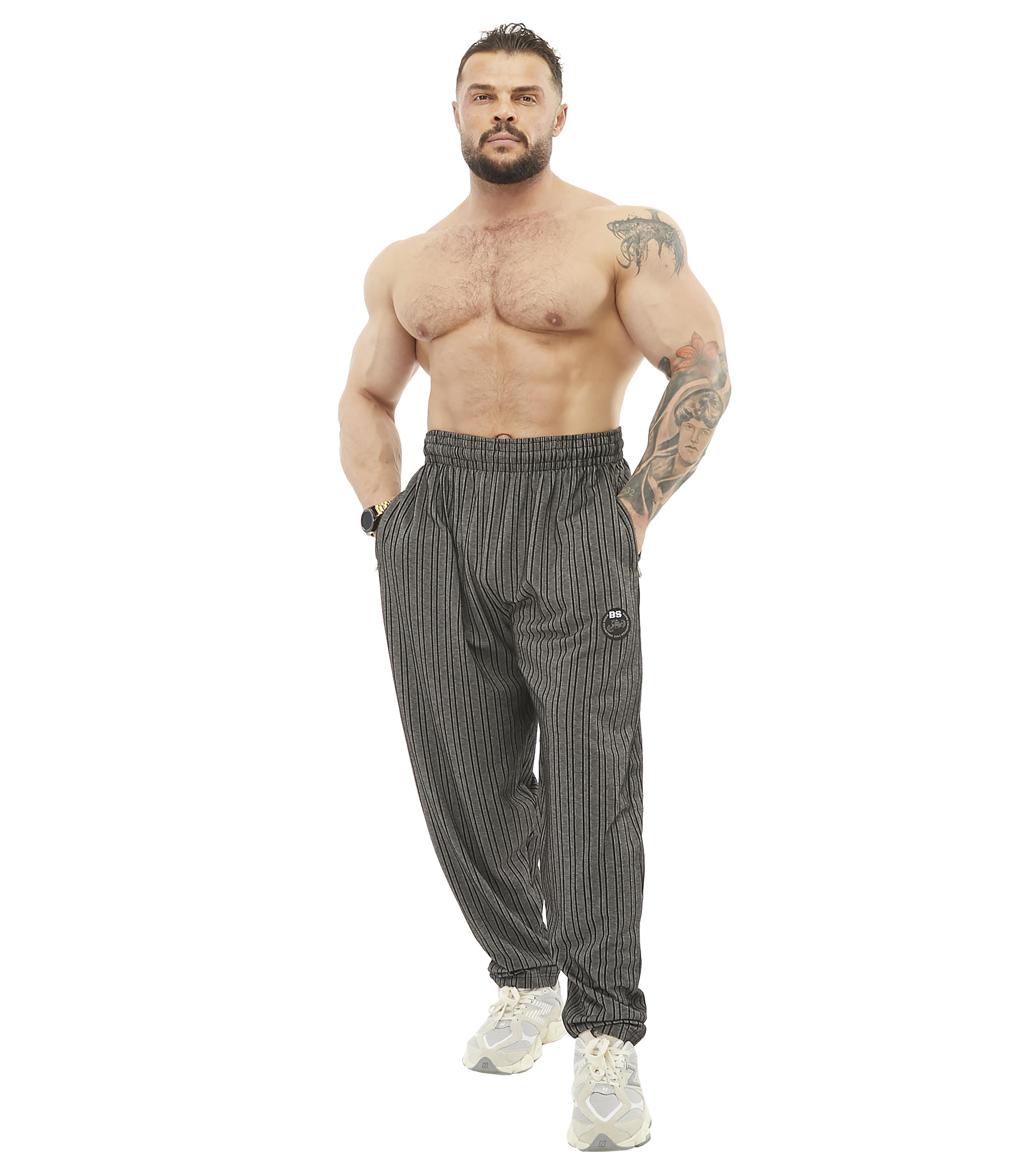 Mens Loose Fit Cotton Sweatpants with Zippered Pockets