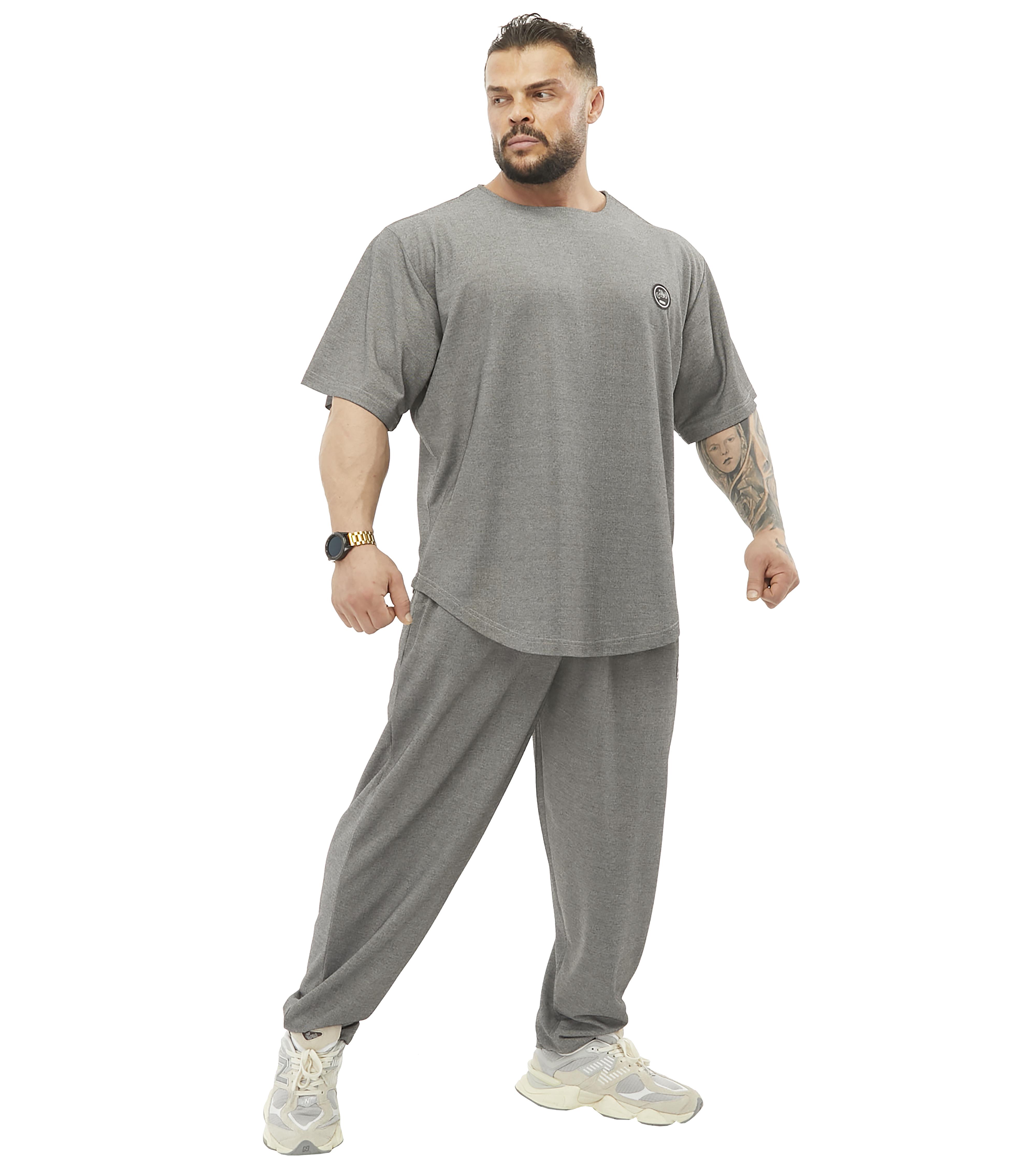 Mens Loose Fit Gym Sweatpants with Zippered Pockets