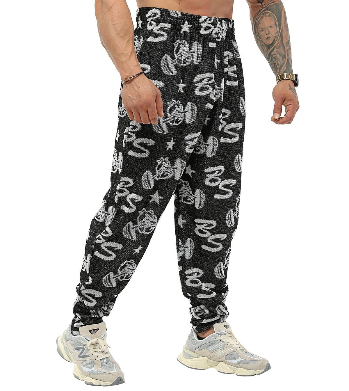 Mens Loose Fit Logo Design Towel Swetpants