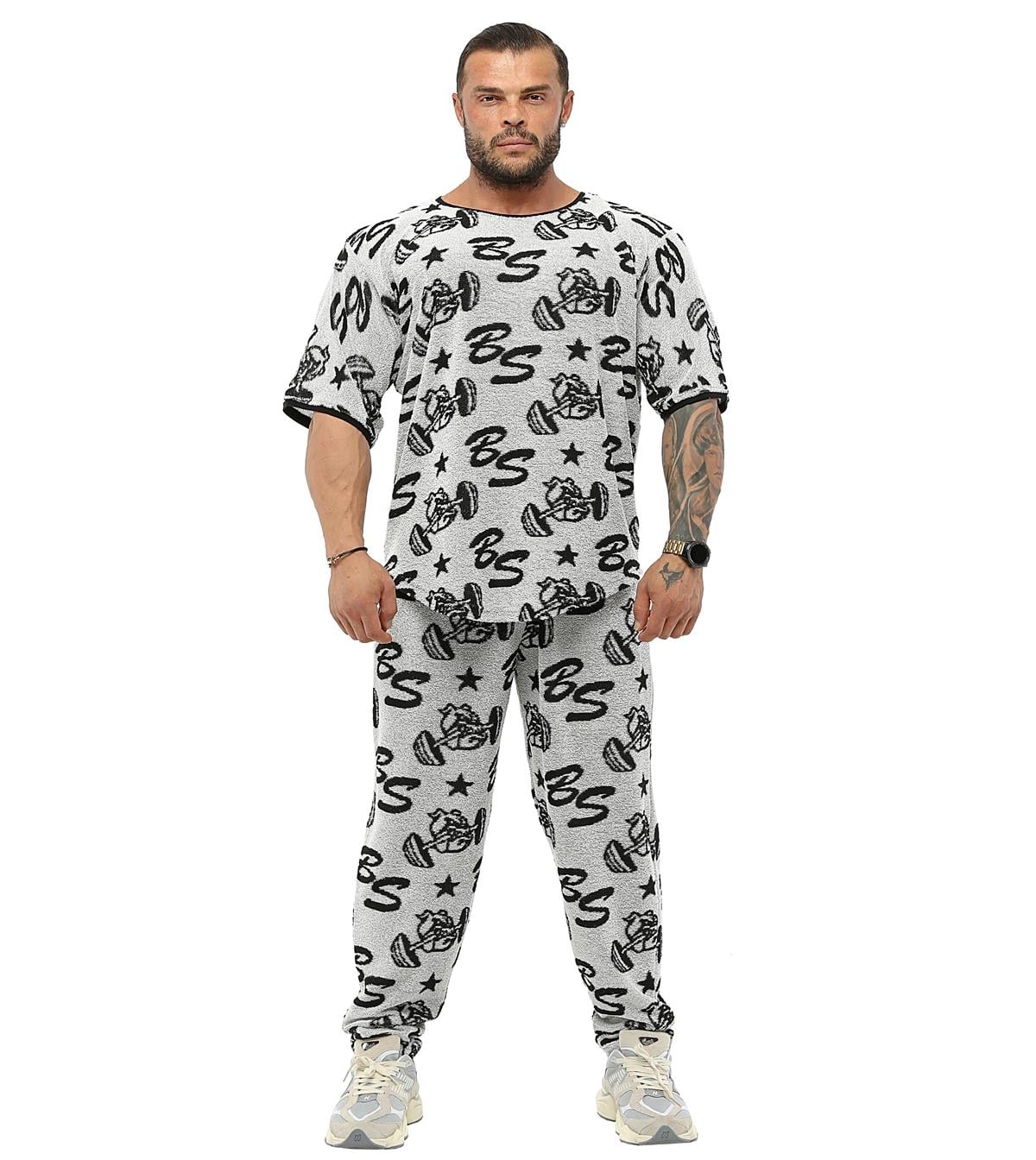 Mens Loose Fit Logo Design Towel Swetpants