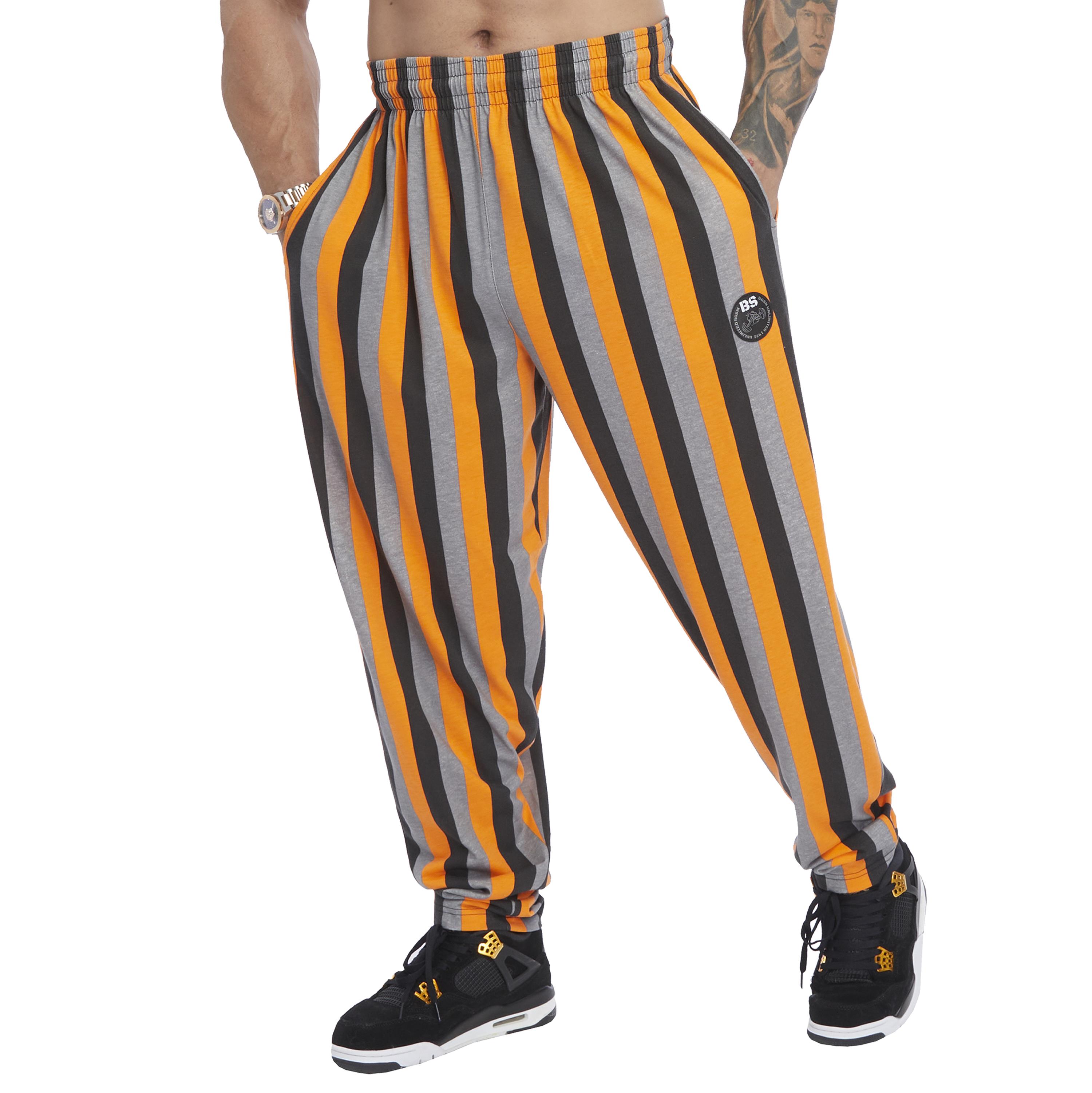 Mens Loose Fit Striped Cotton Sweatpants