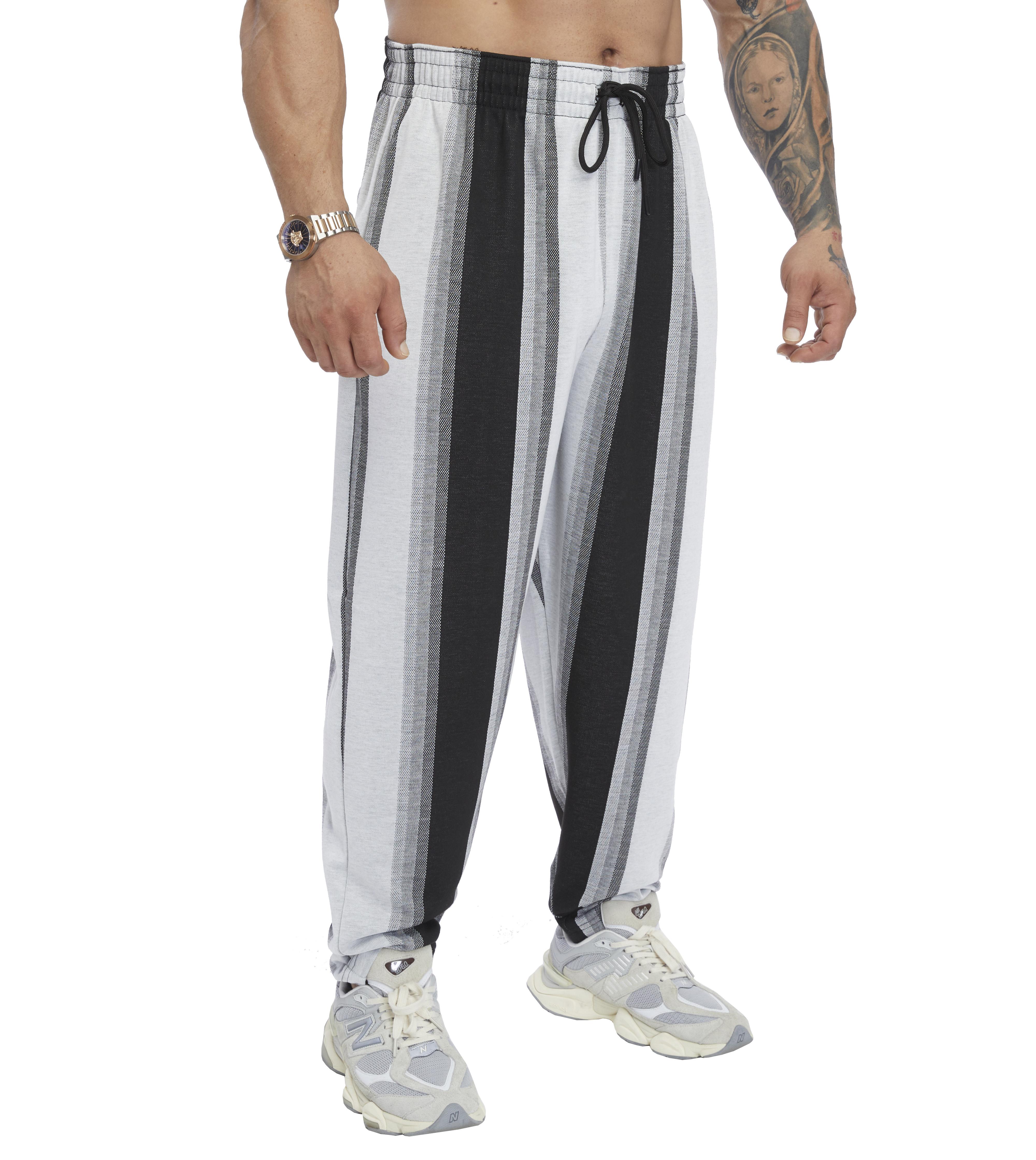 Mens Loose Fit Striped Lifestyle Sweatpants