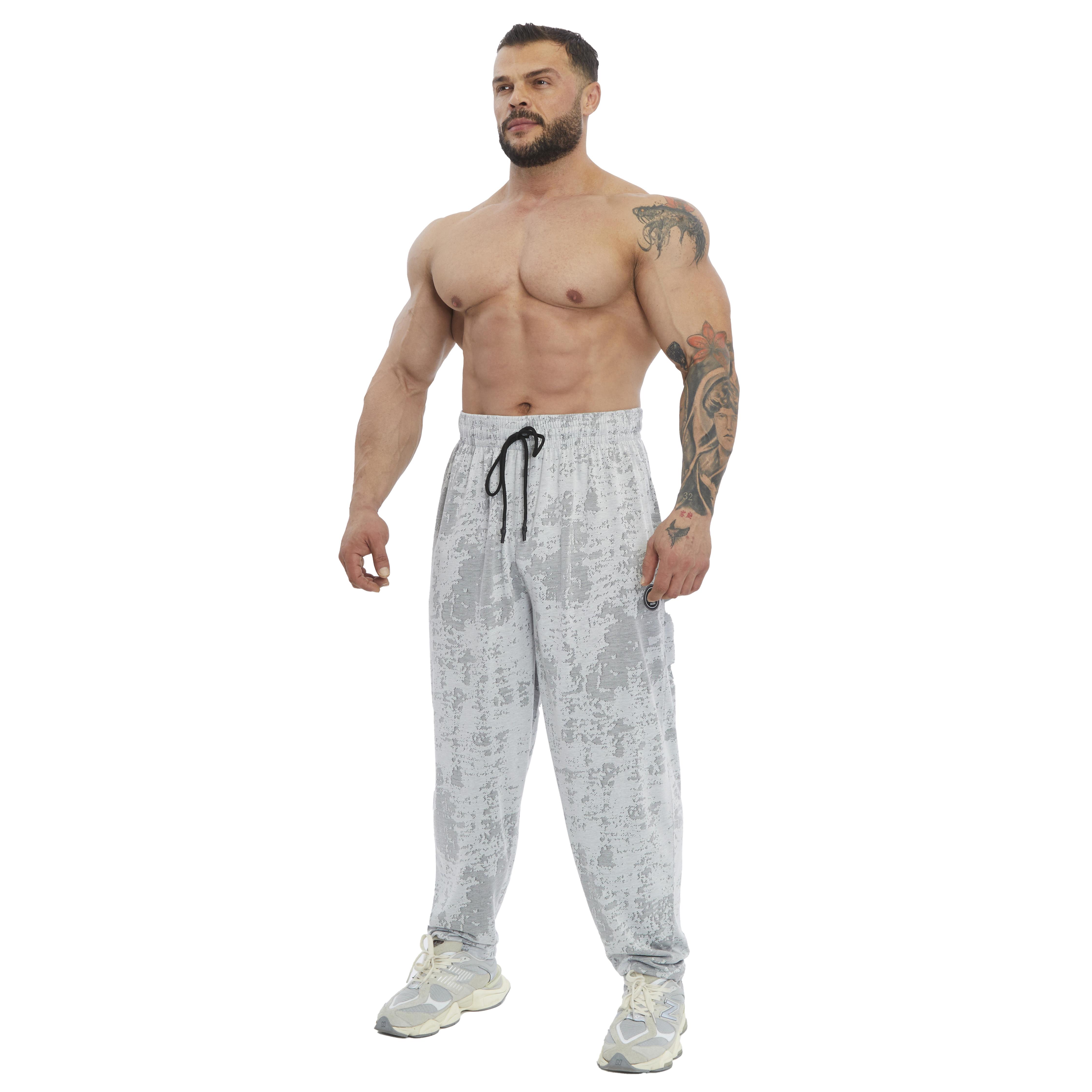 Mens Loose Fit Technical Camo Baggy Pants 