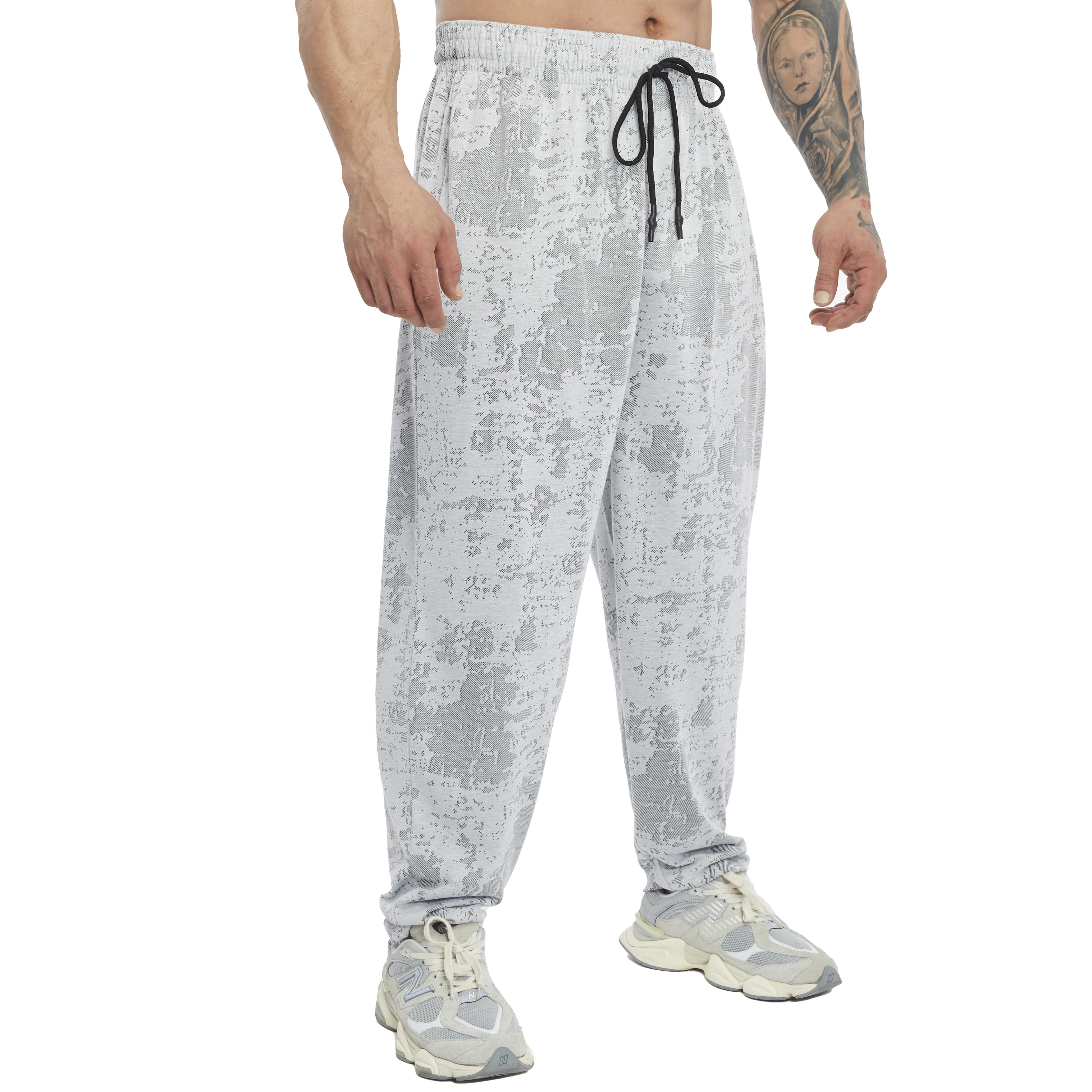 Mens Loose Fit Technical Camo Baggy Pants 