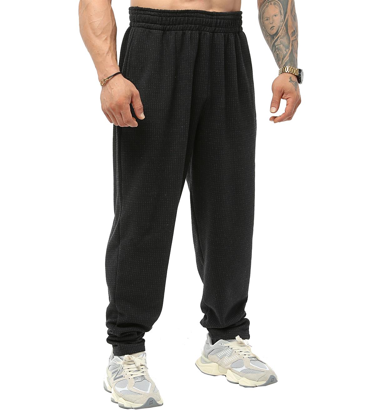 Mens Loose Fit Textured Sweatpants