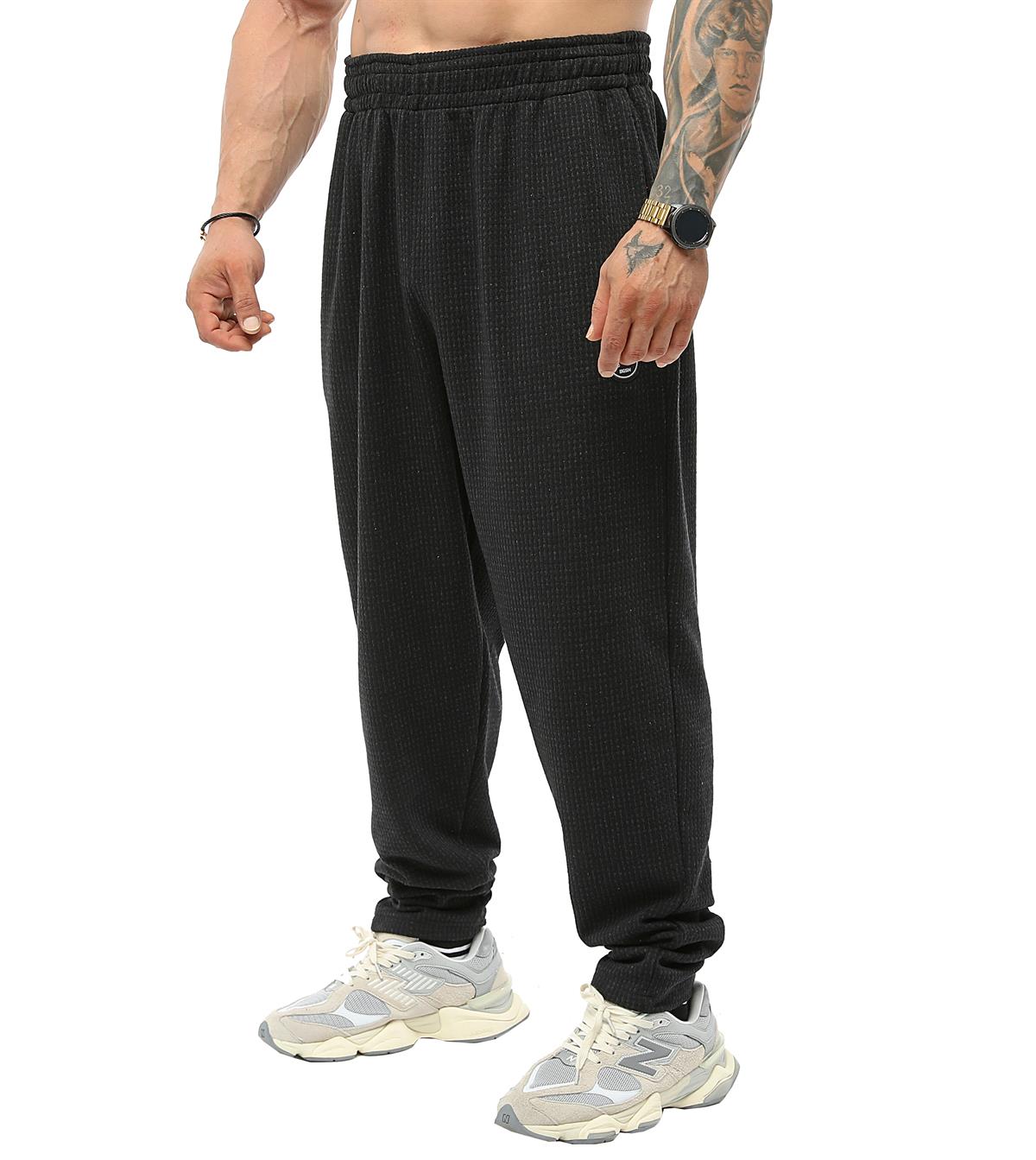 Mens Loose Fit Textured Sweatpants