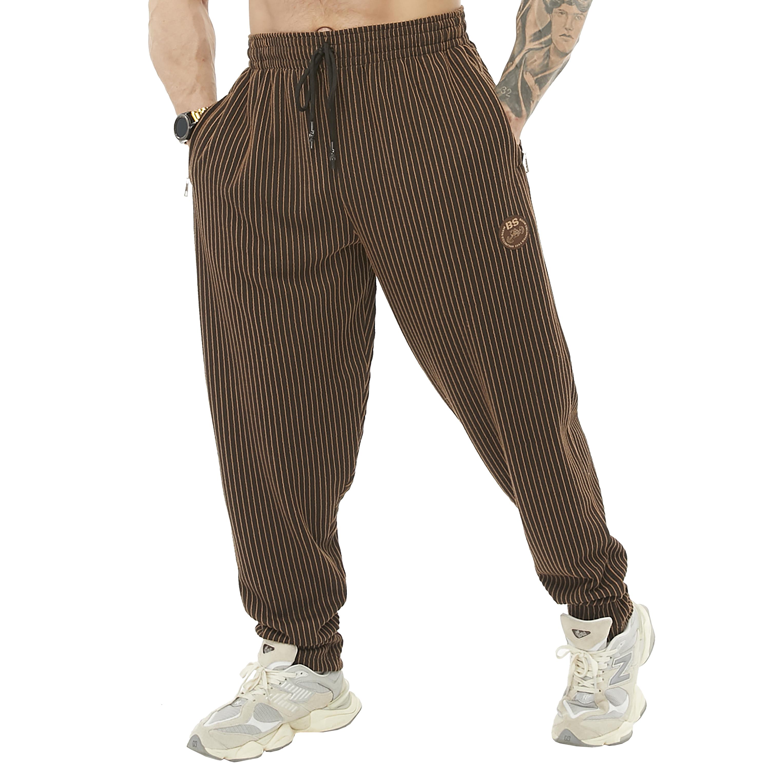 Mens Loose Fit Winter Sweatpants with Zippered Pockets