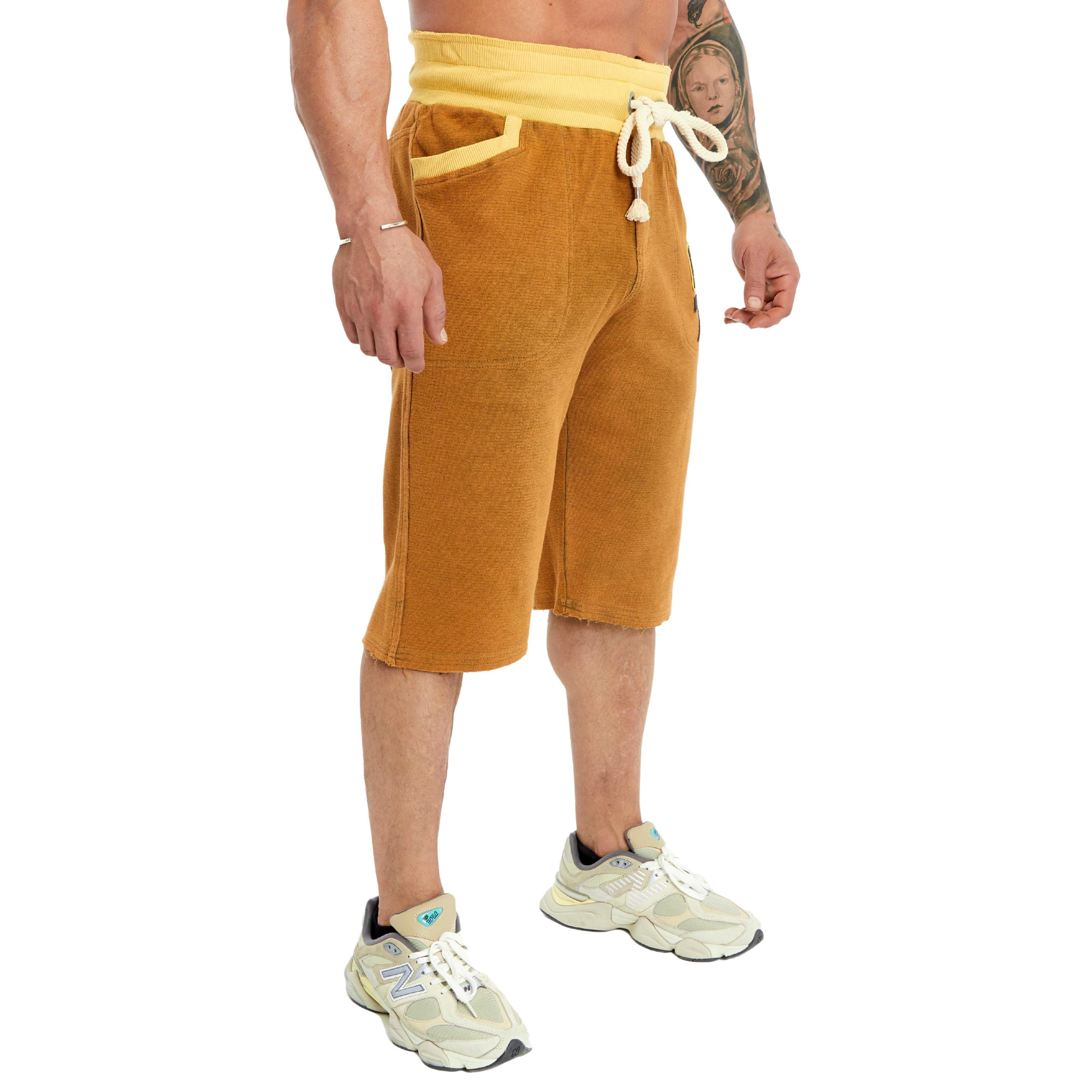 Mens Mustard Capri Shorts