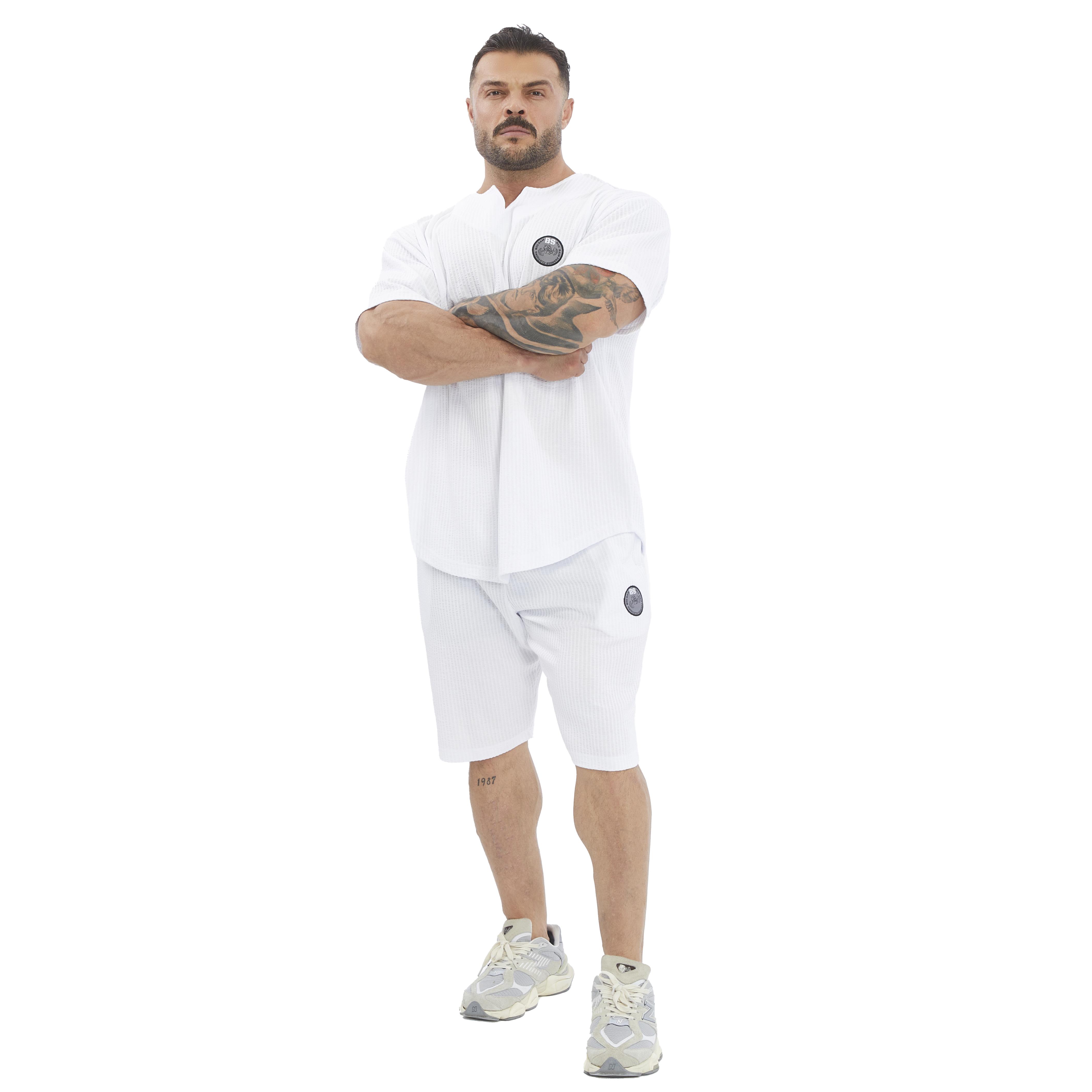 Mens Oversize Active T-shirt V-neck Rag Top
