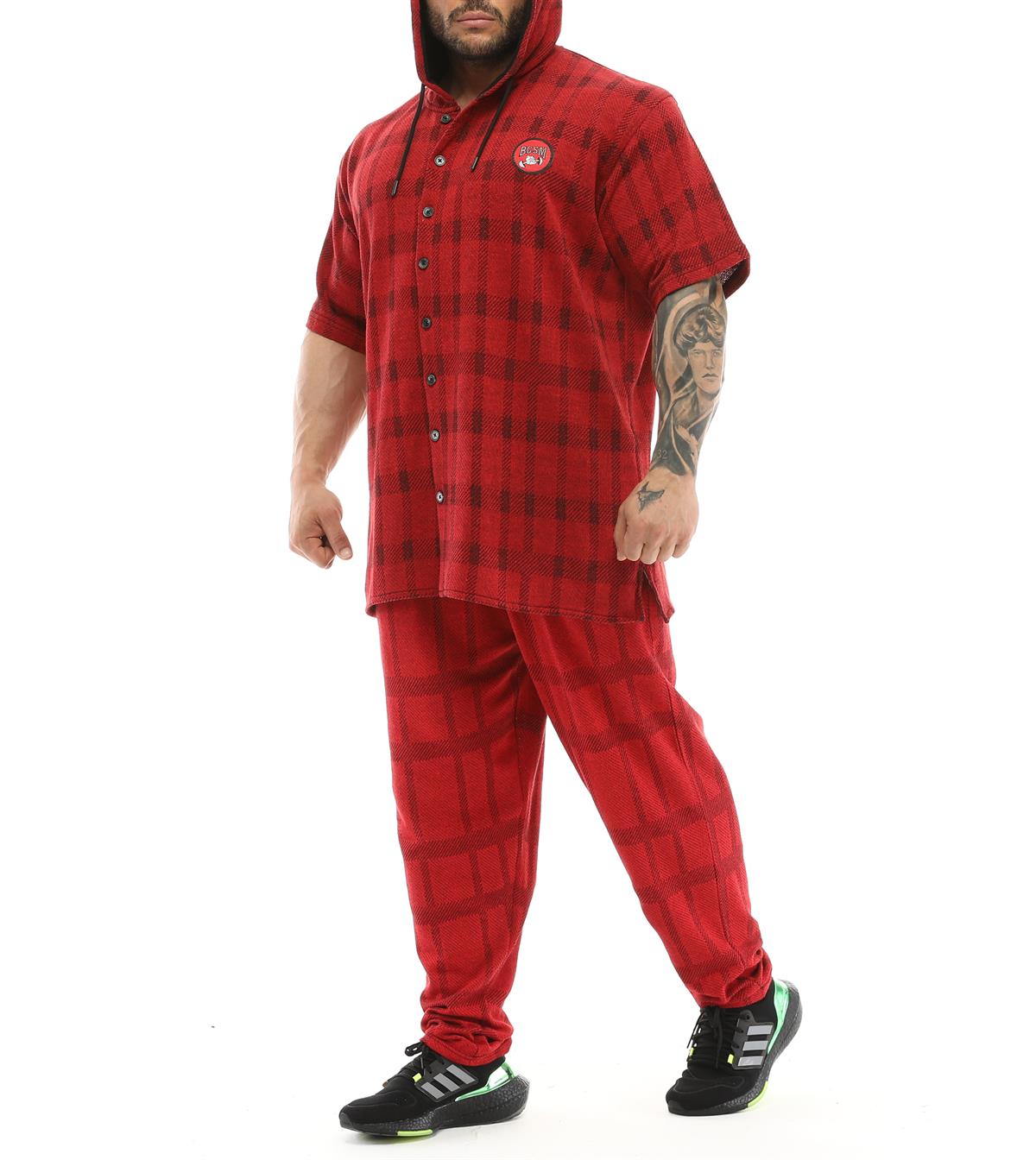 Mens Oversize Hooded Short Sleeve Shirt