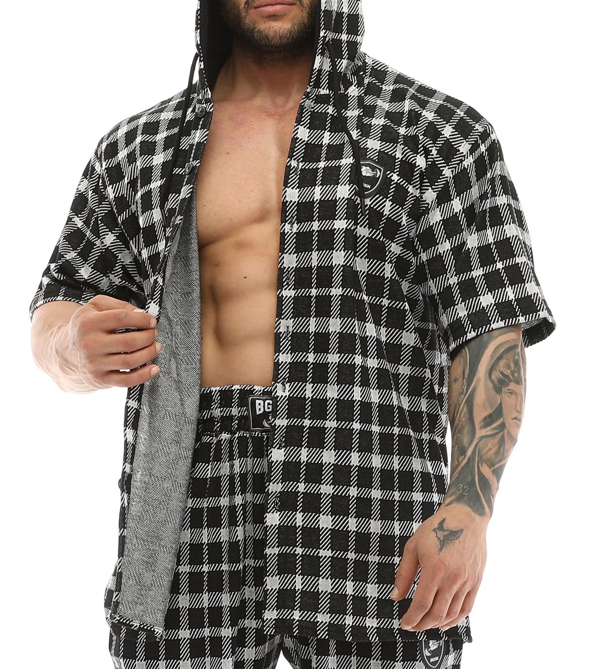 Mens Oversize Hooded Short Sleeve Shirt