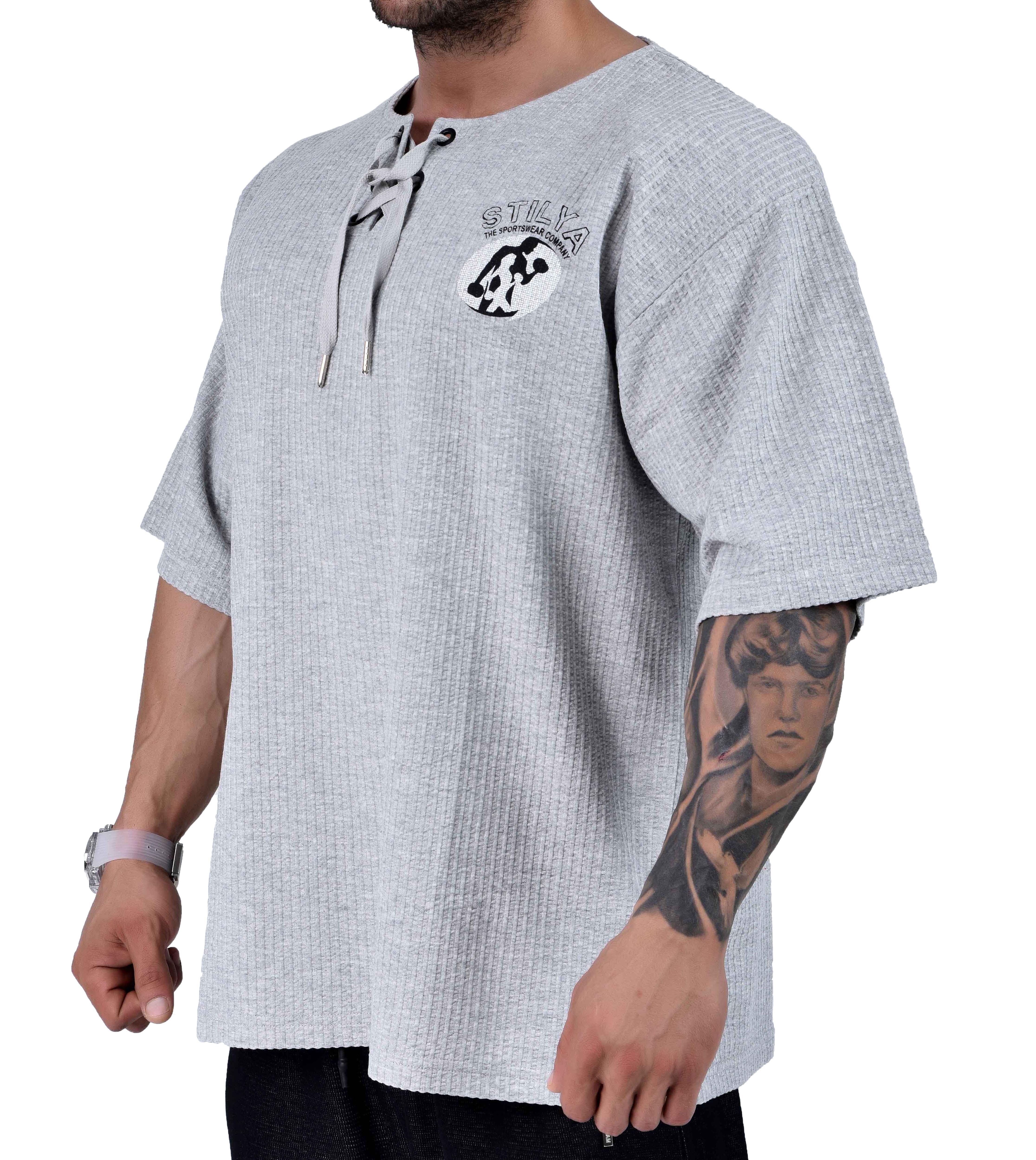Mens Oversize Lace Up T-shirt