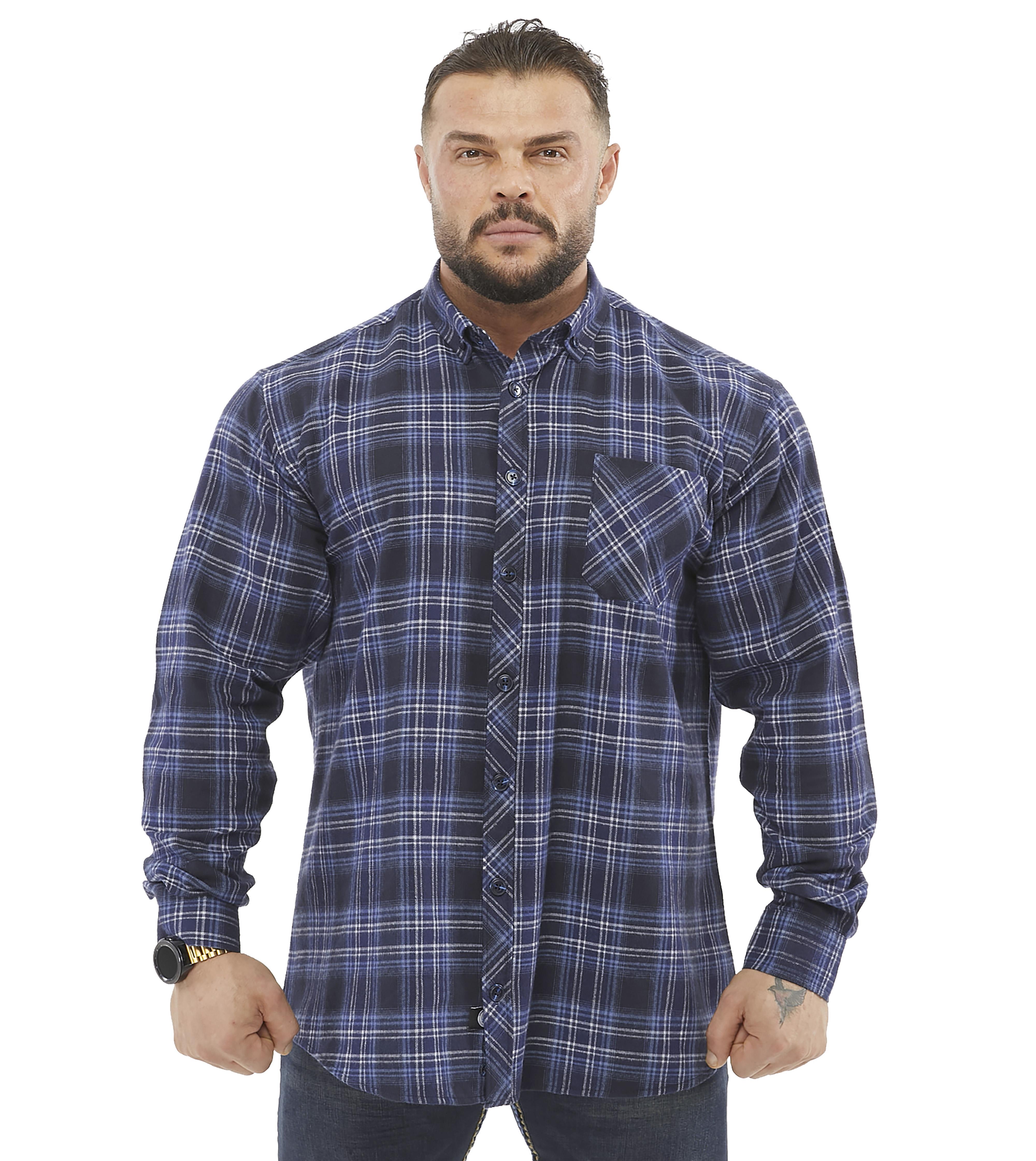 Mens Oversize Long Sleeve Button Closure Winter Shirts