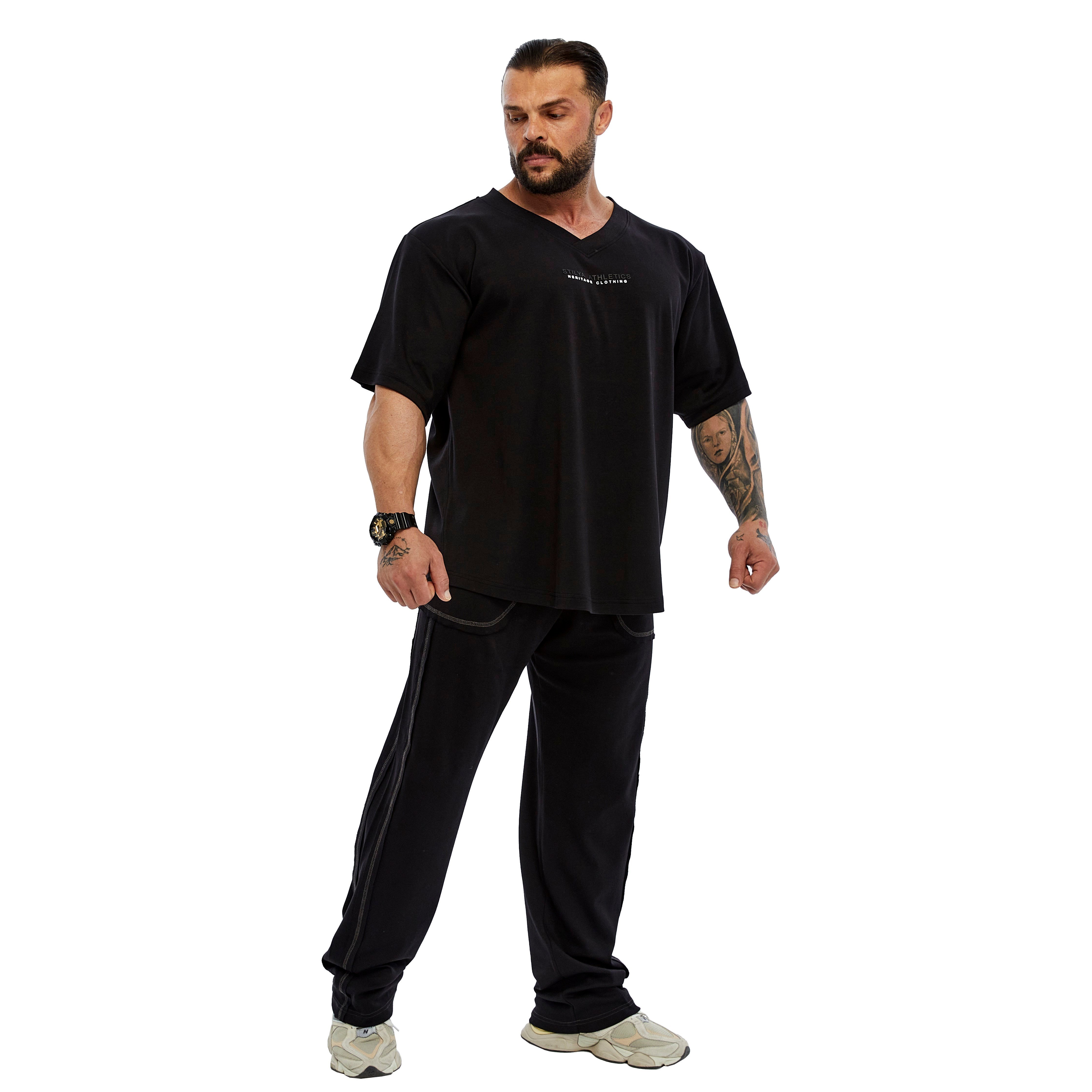 Mens Oversize Open V-neck T-shirt
