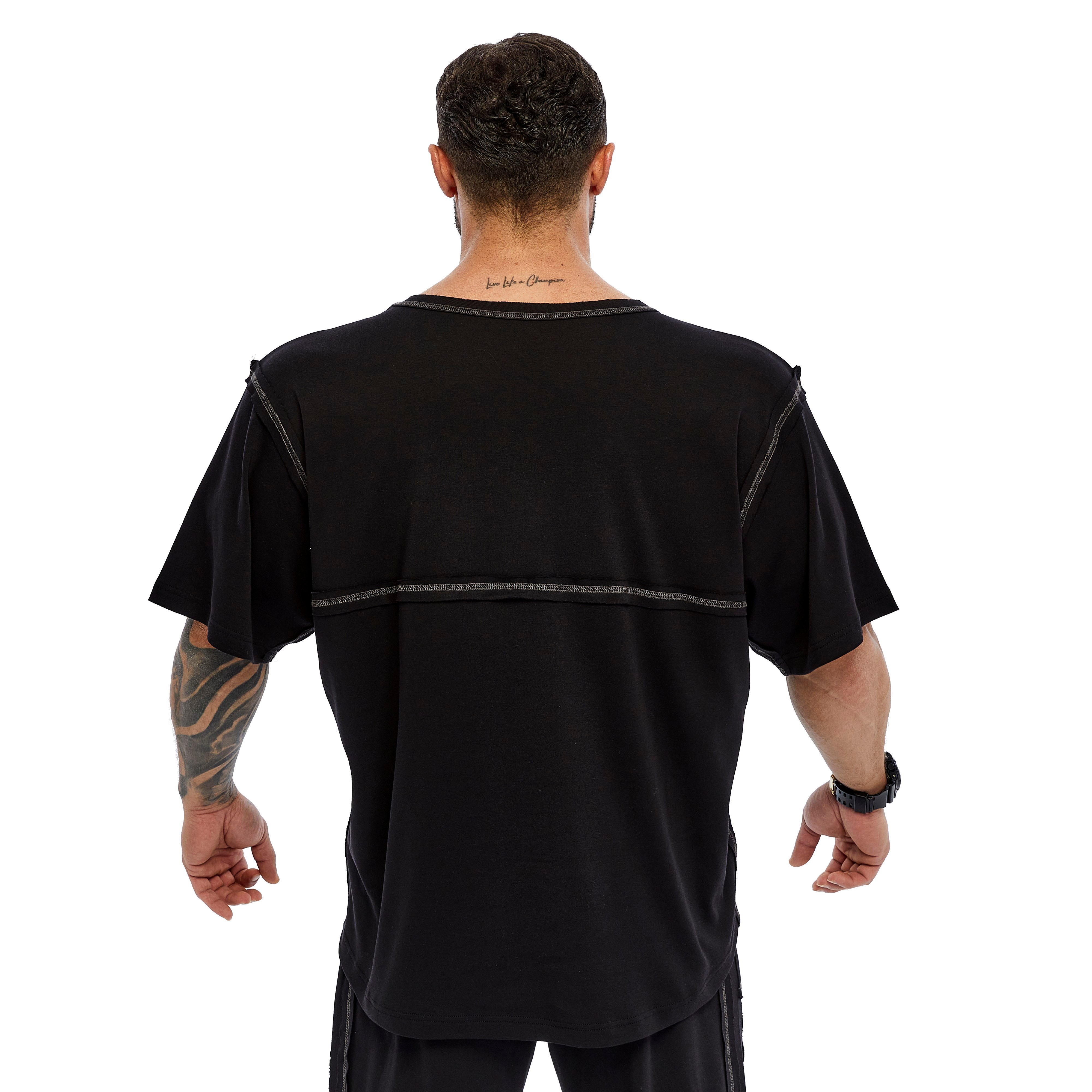 Mens Oversize Open V-neck T-shirt