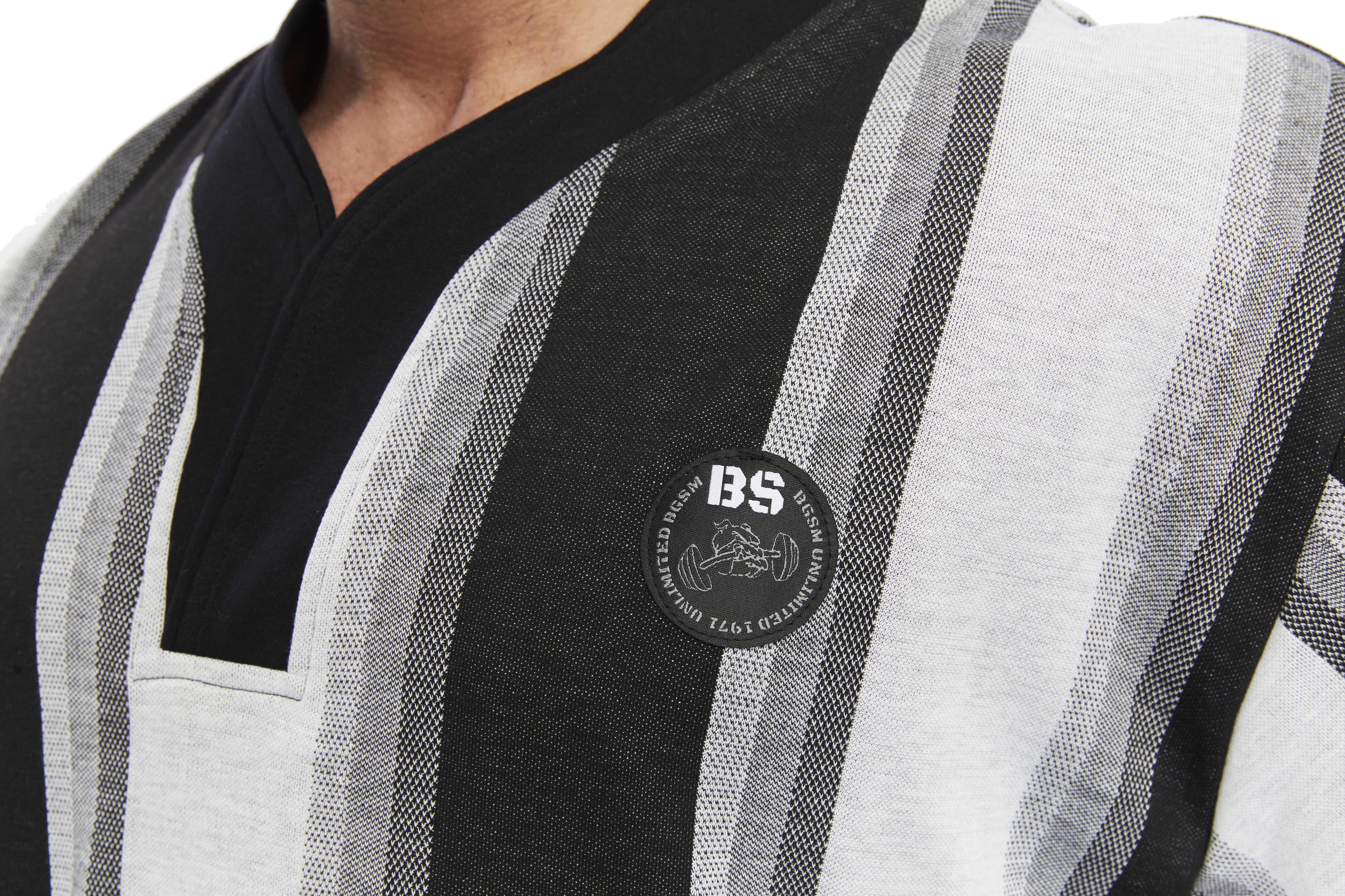 Mens Oversize Striped Rag Top Oldschool T-shirt