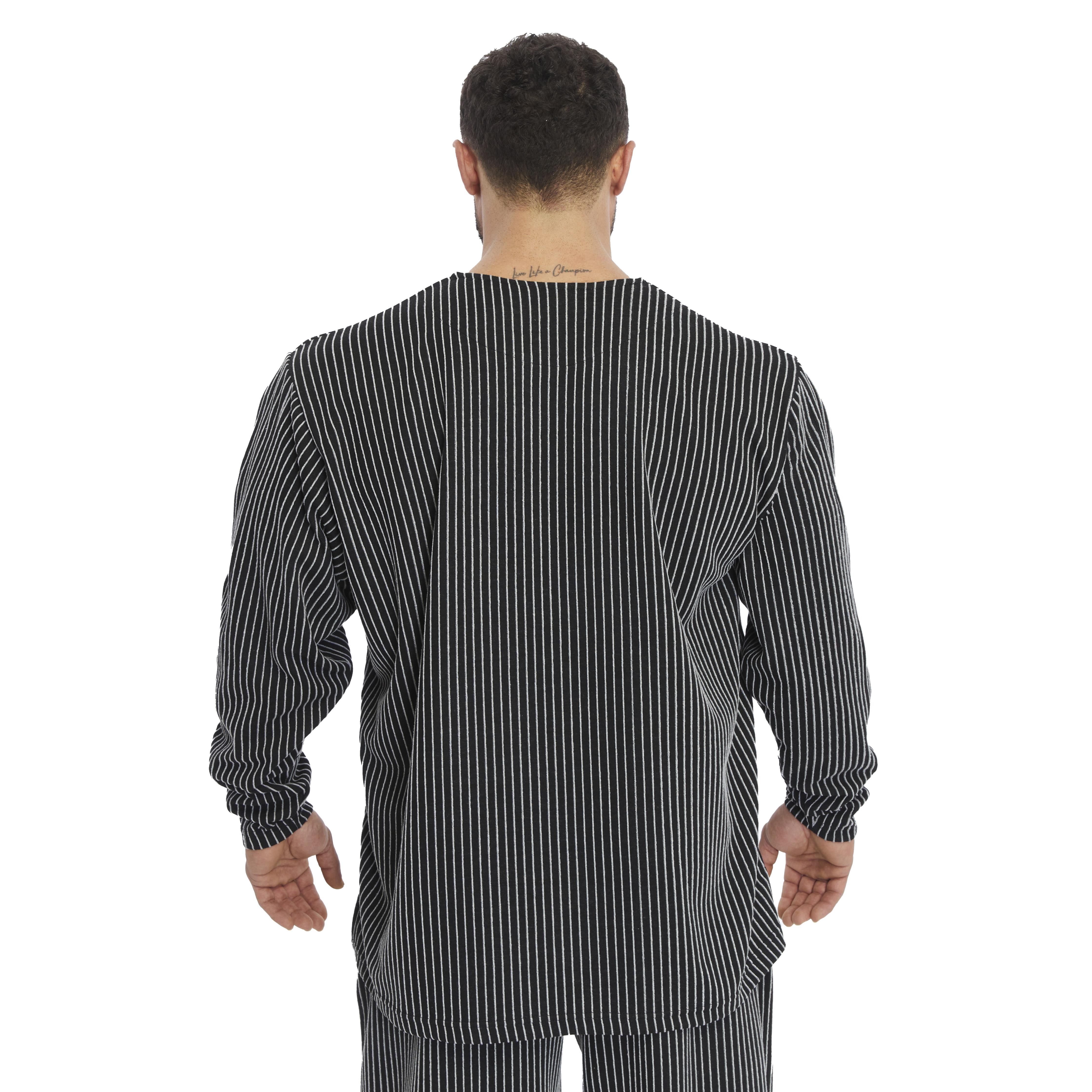 Mens Oversize Striped Winter Sweatshirt