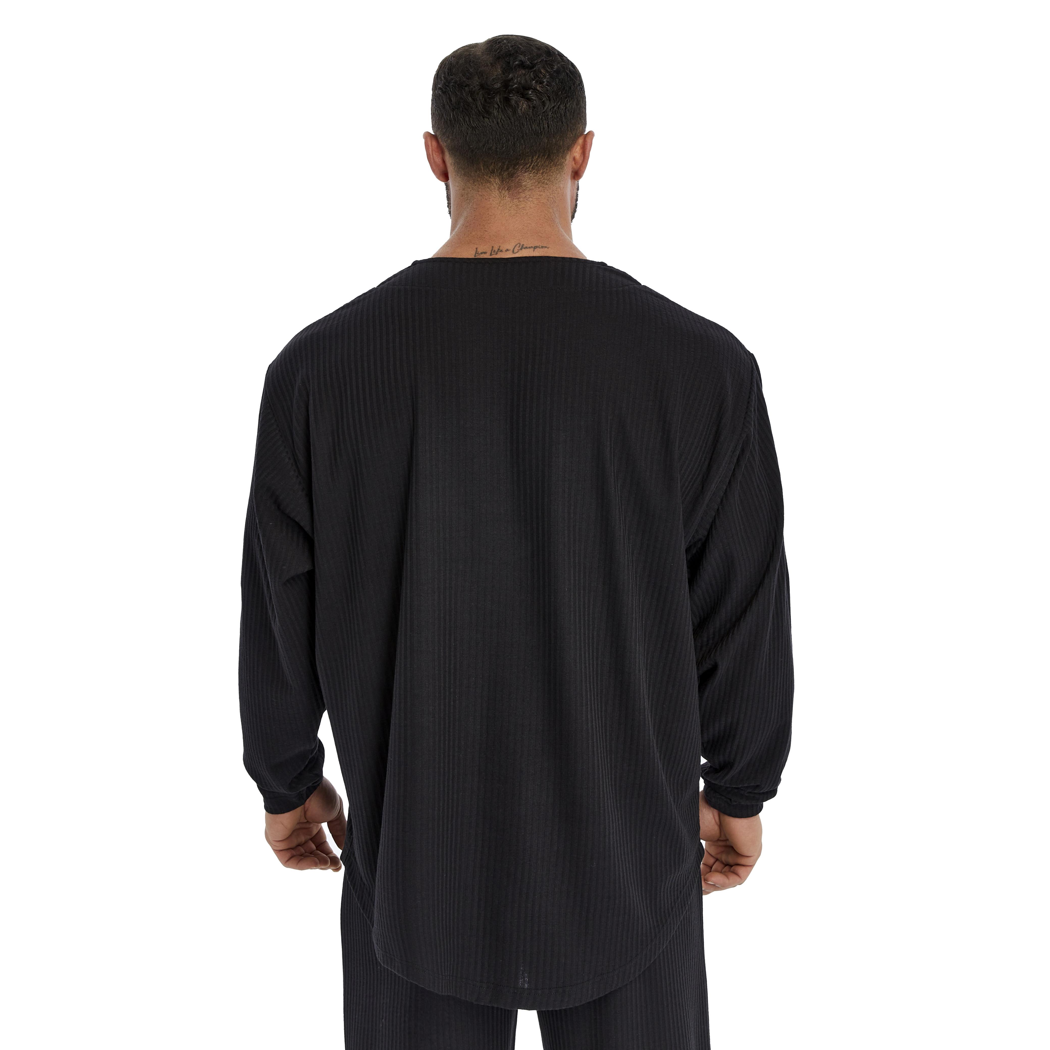 Mens Oversize Sweatshirt Long Sleeve Cotton Rag Top