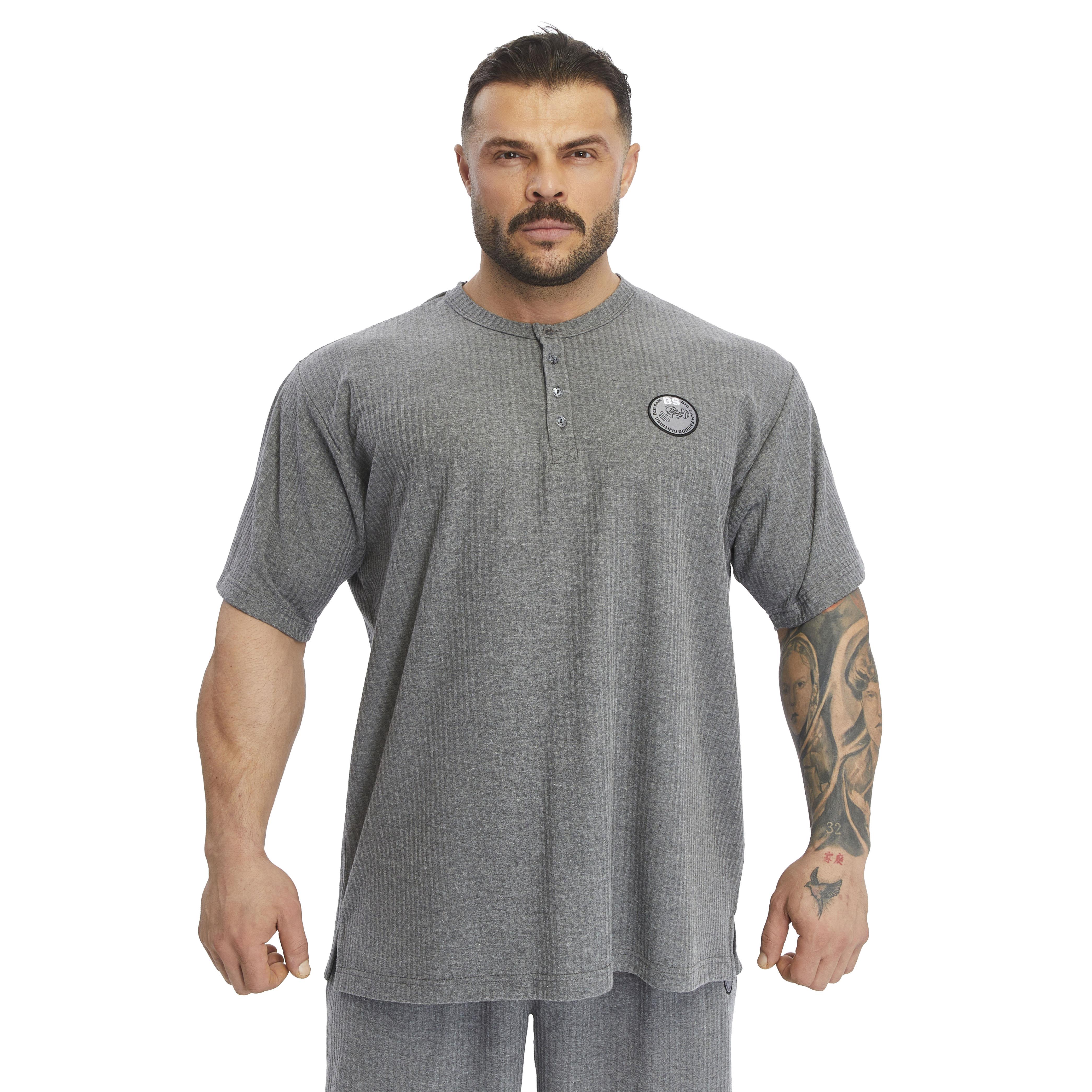 Mens Oversize T-shirt Button Down Rag Top