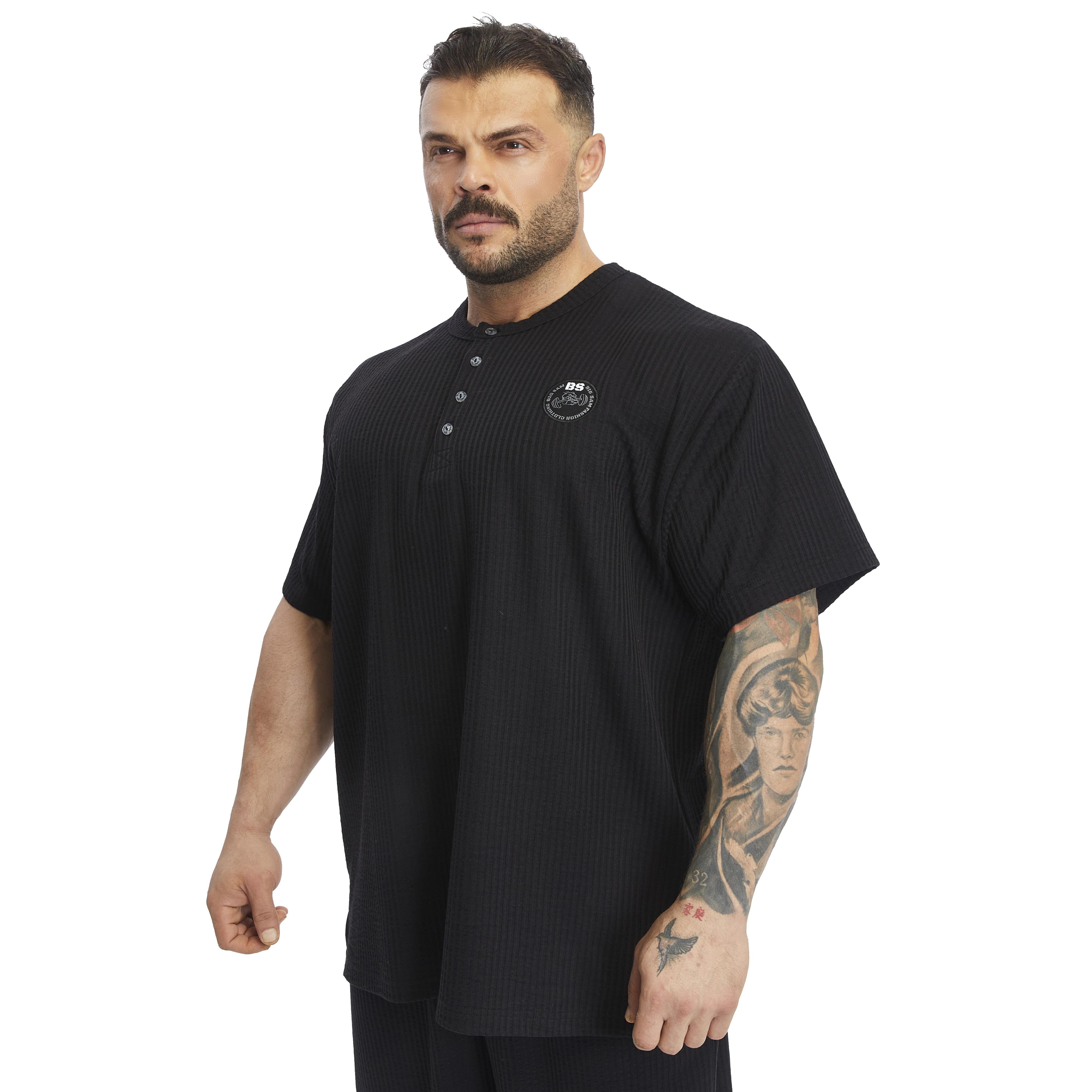 Mens Oversize T-shirt Button Down Rag Top