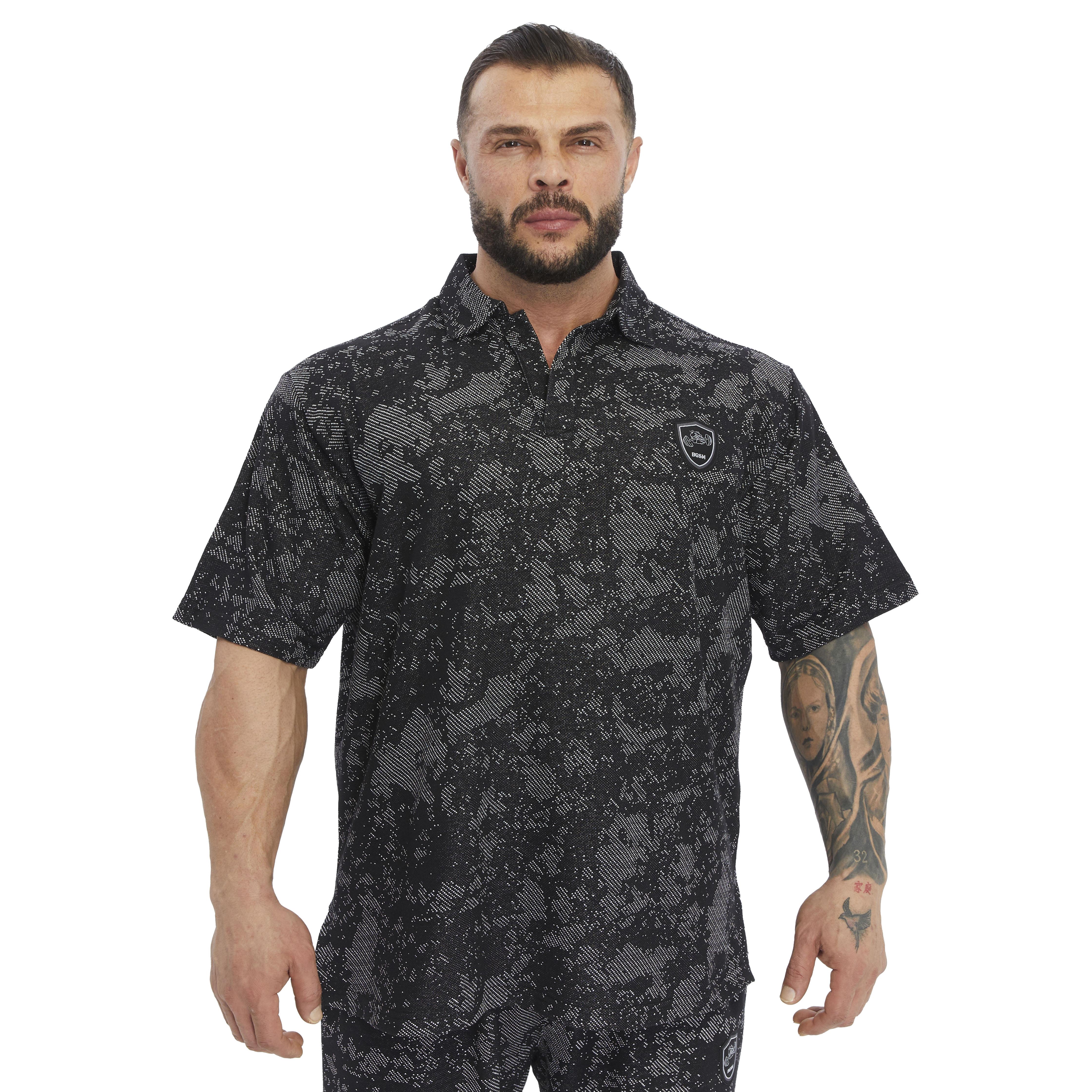 Mens Oversize Technic Camo Polo T-shirt