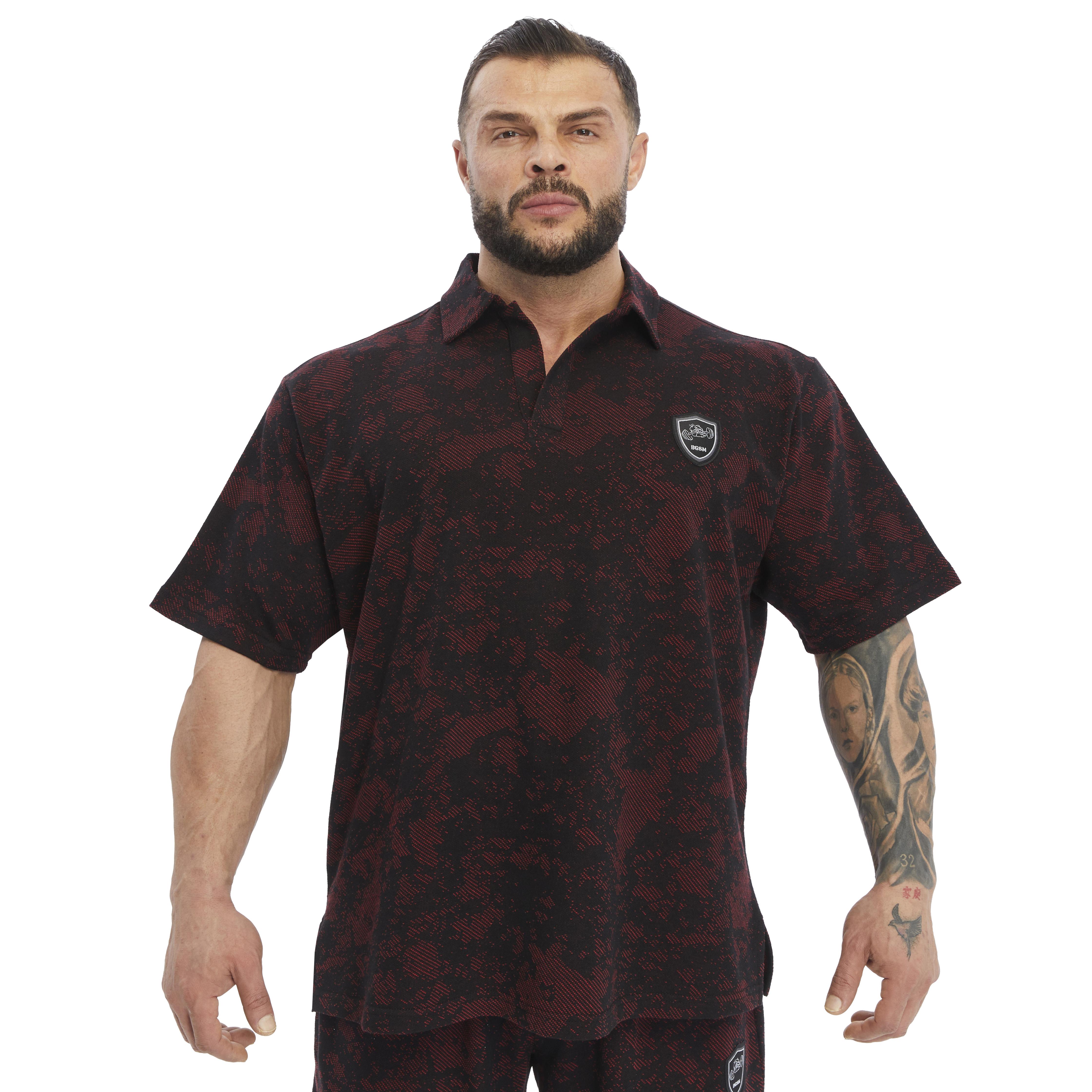 Mens Oversize Technic Camo Polo T-shirt