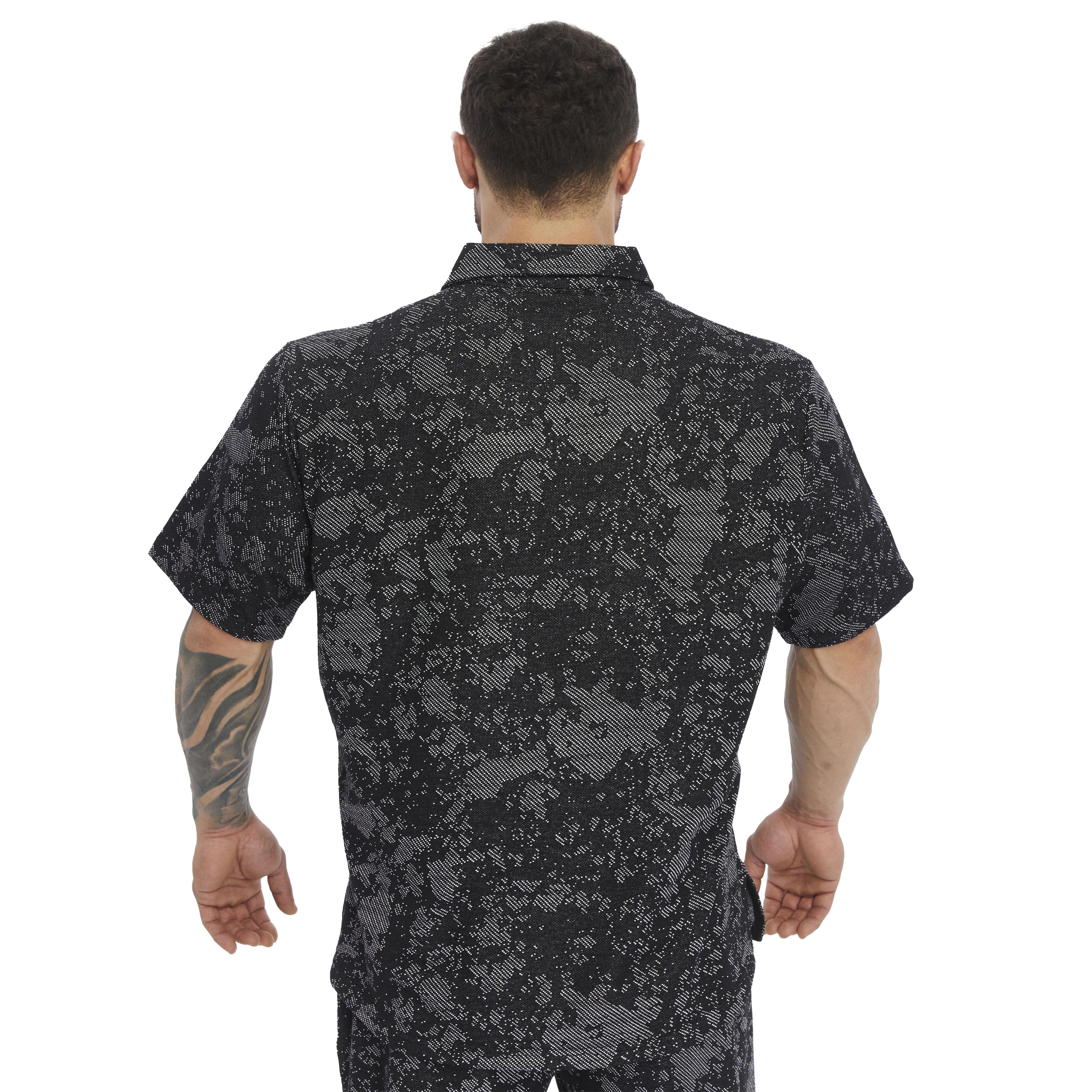 Mens Oversize Technic Camo Polo T-shirt