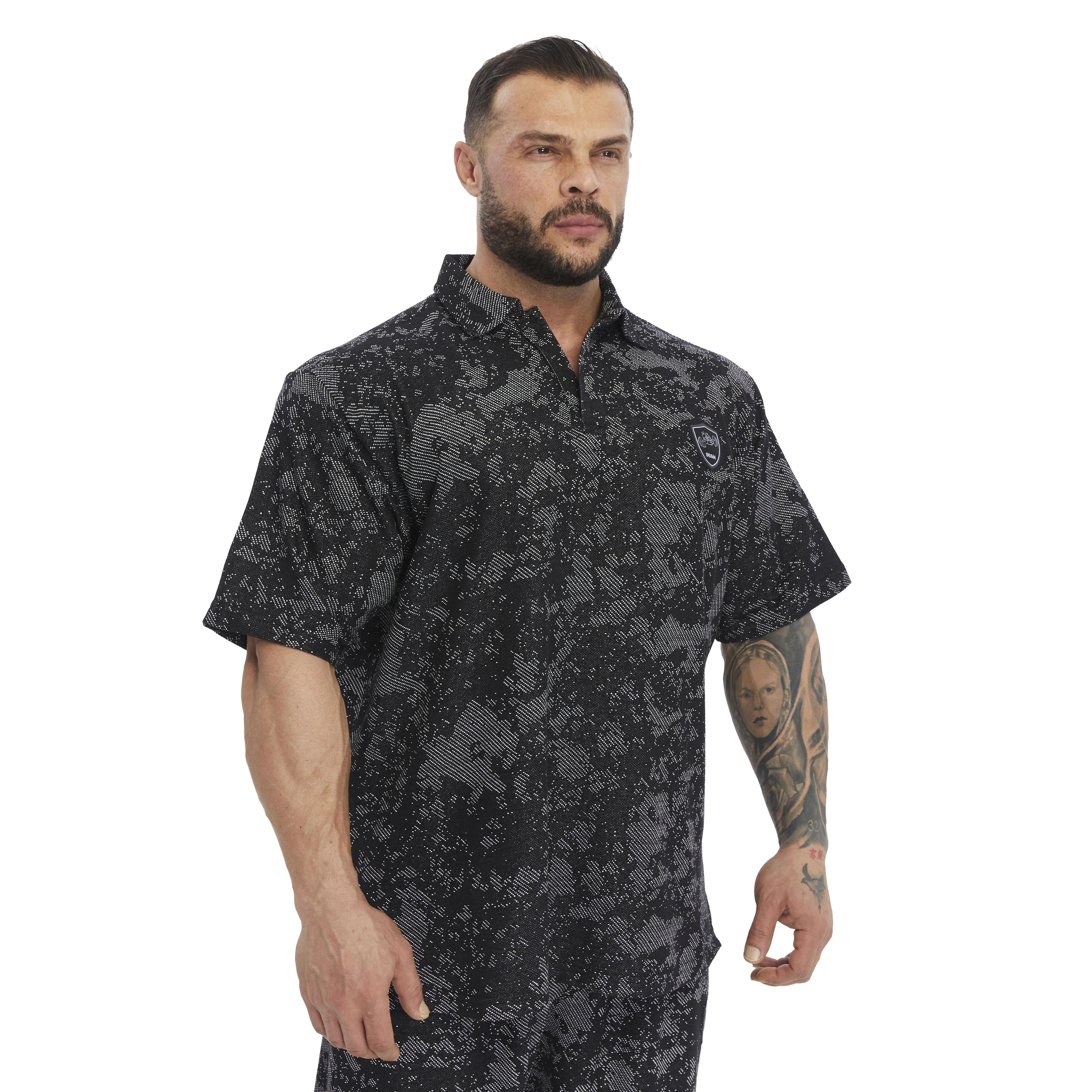 Mens Oversize Technic Camo Polo T-shirt