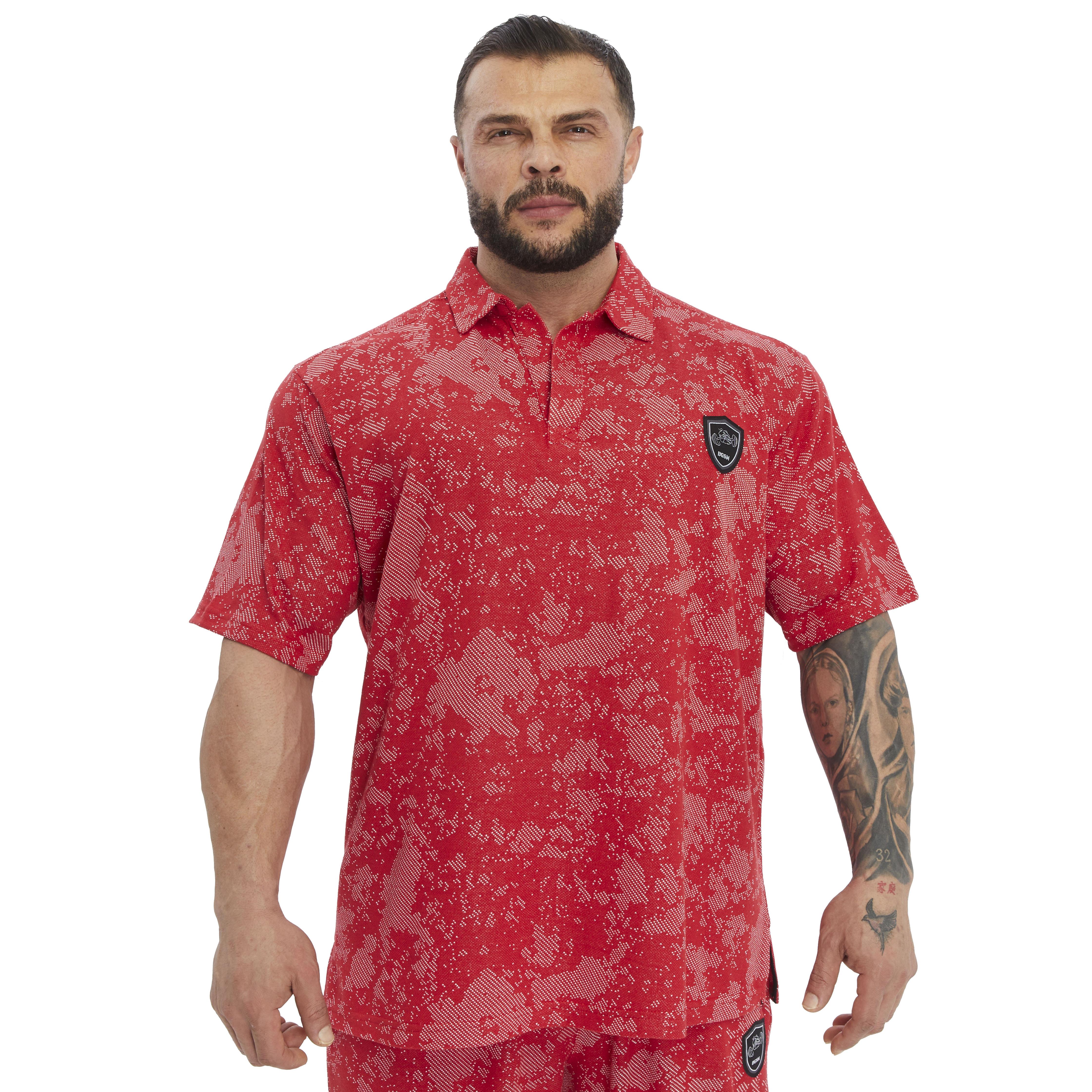 Mens Oversize Technic Camo Polo T-shirt