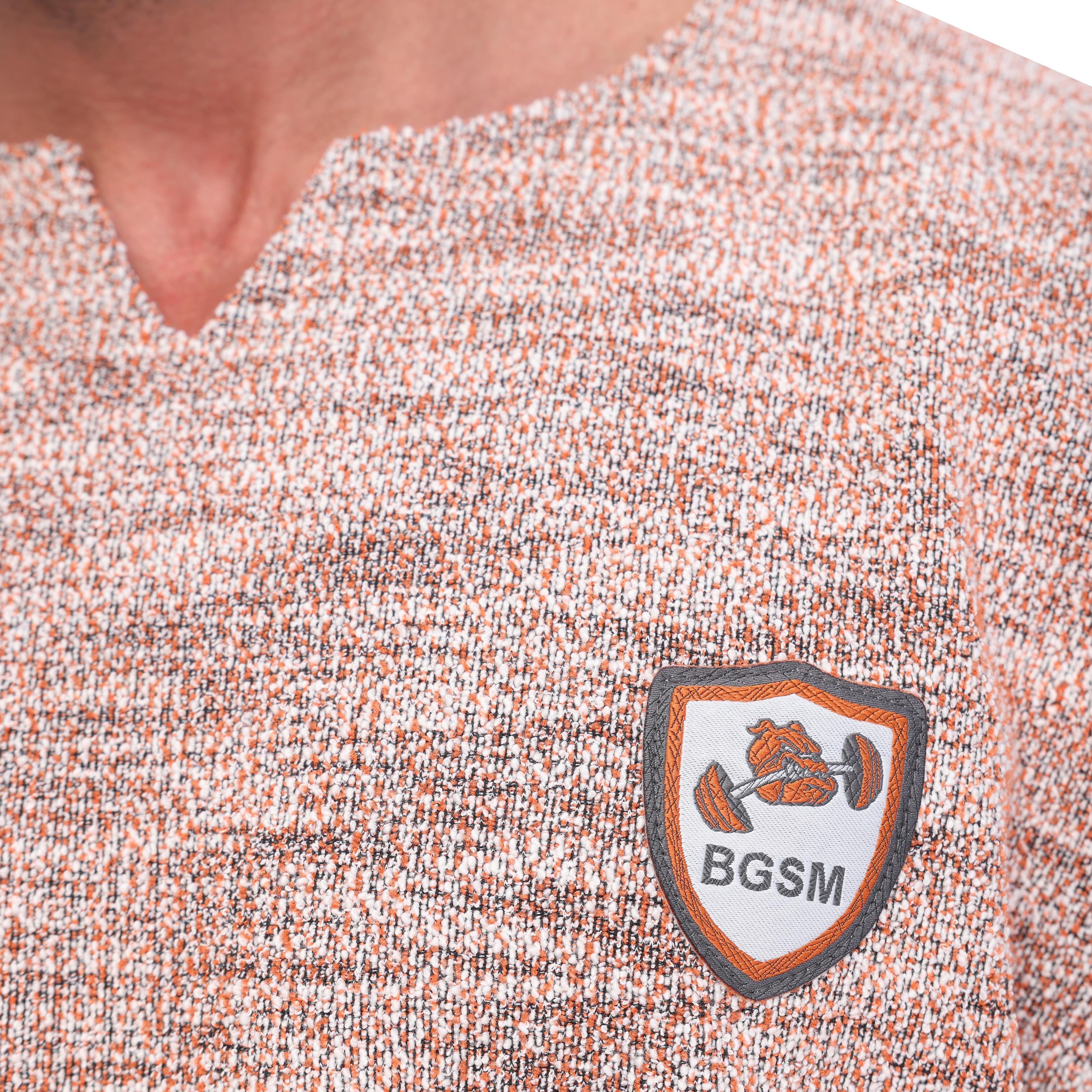 Mens Oversized Heavyweight Rag Top T-Shirt, Textured Fabric, Open V-Neck