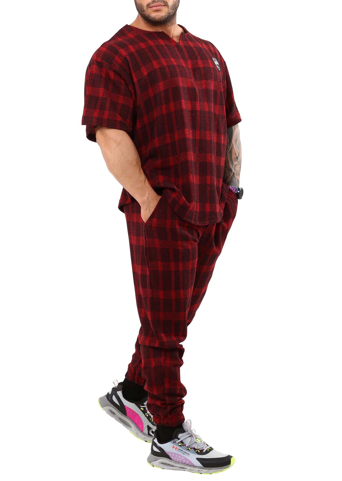 Mens Plaid Oversize Rag Top T-shirt
