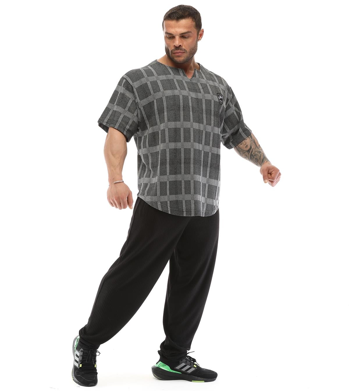 Mens Plaid Oversize Rag Top T-shirt
