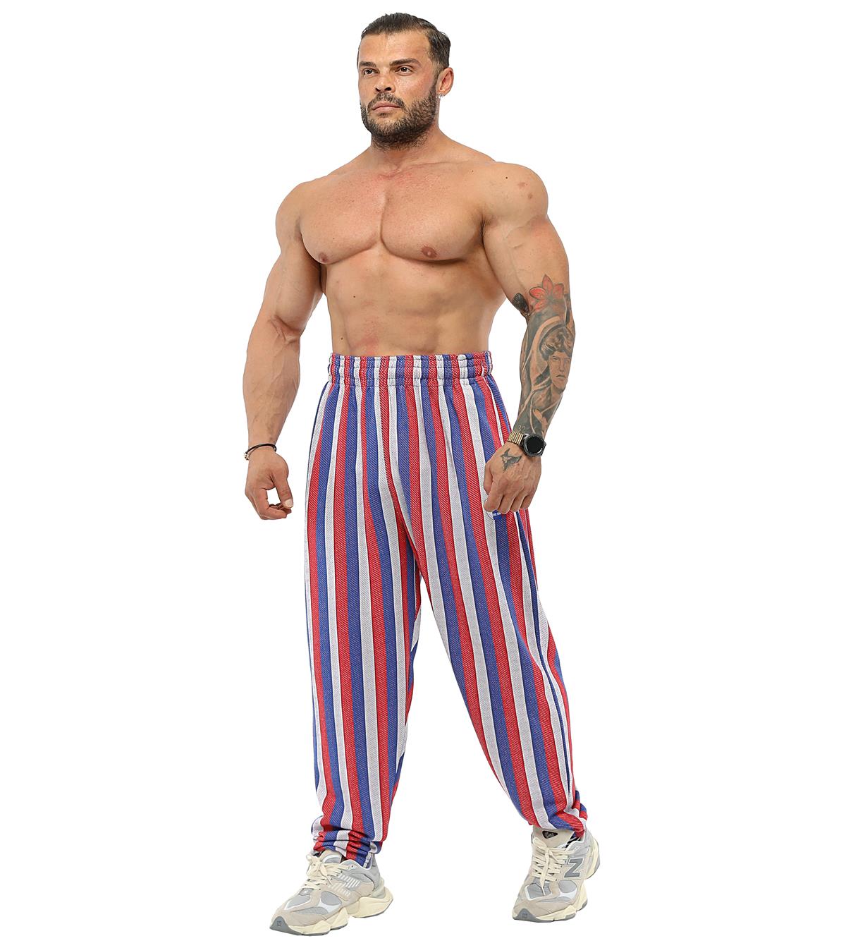 Mens Striped Loose Fit Russian Flag Sweatpants