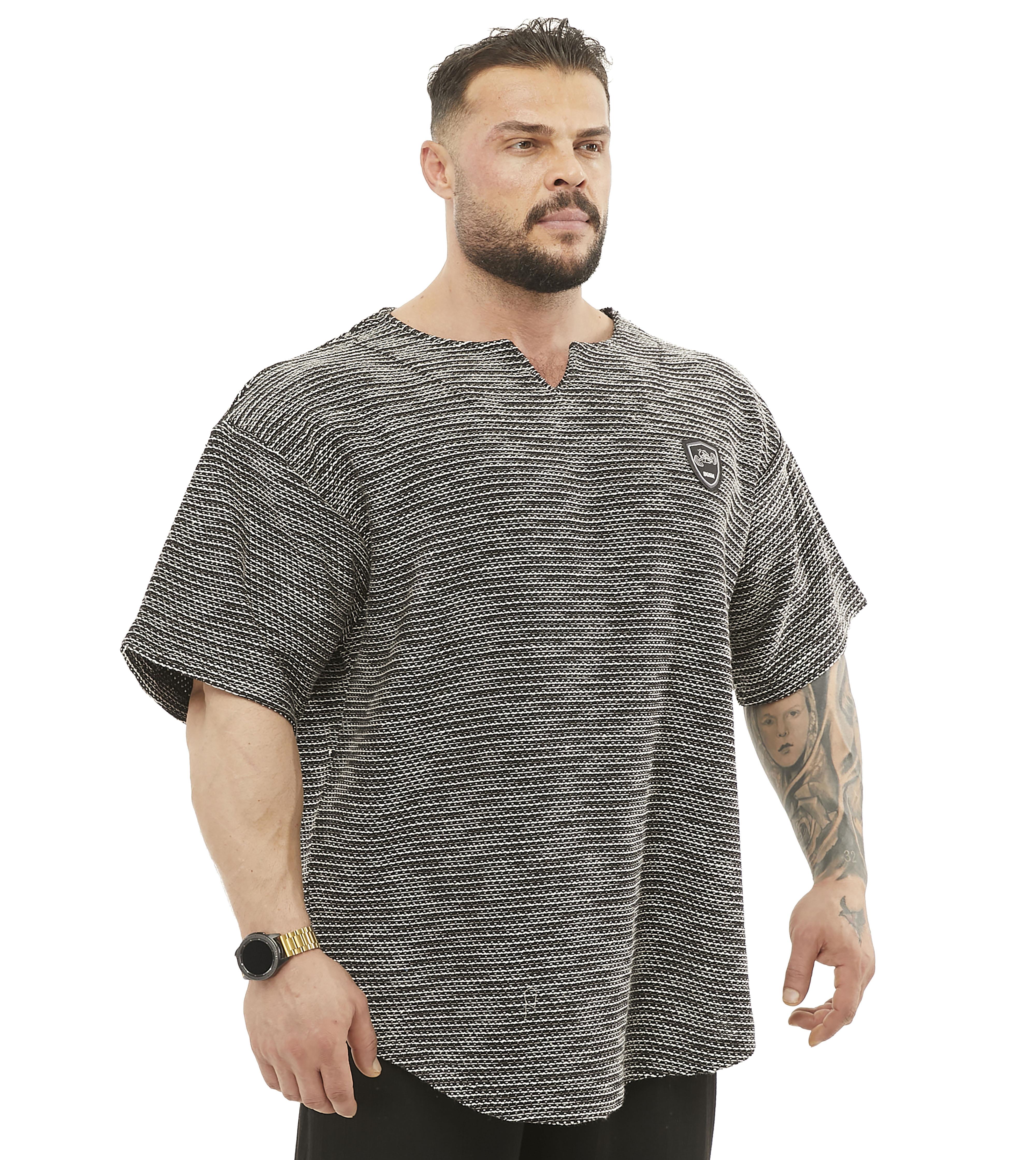 Mens Textured Knitted Oversize Rag Top T-shirt
