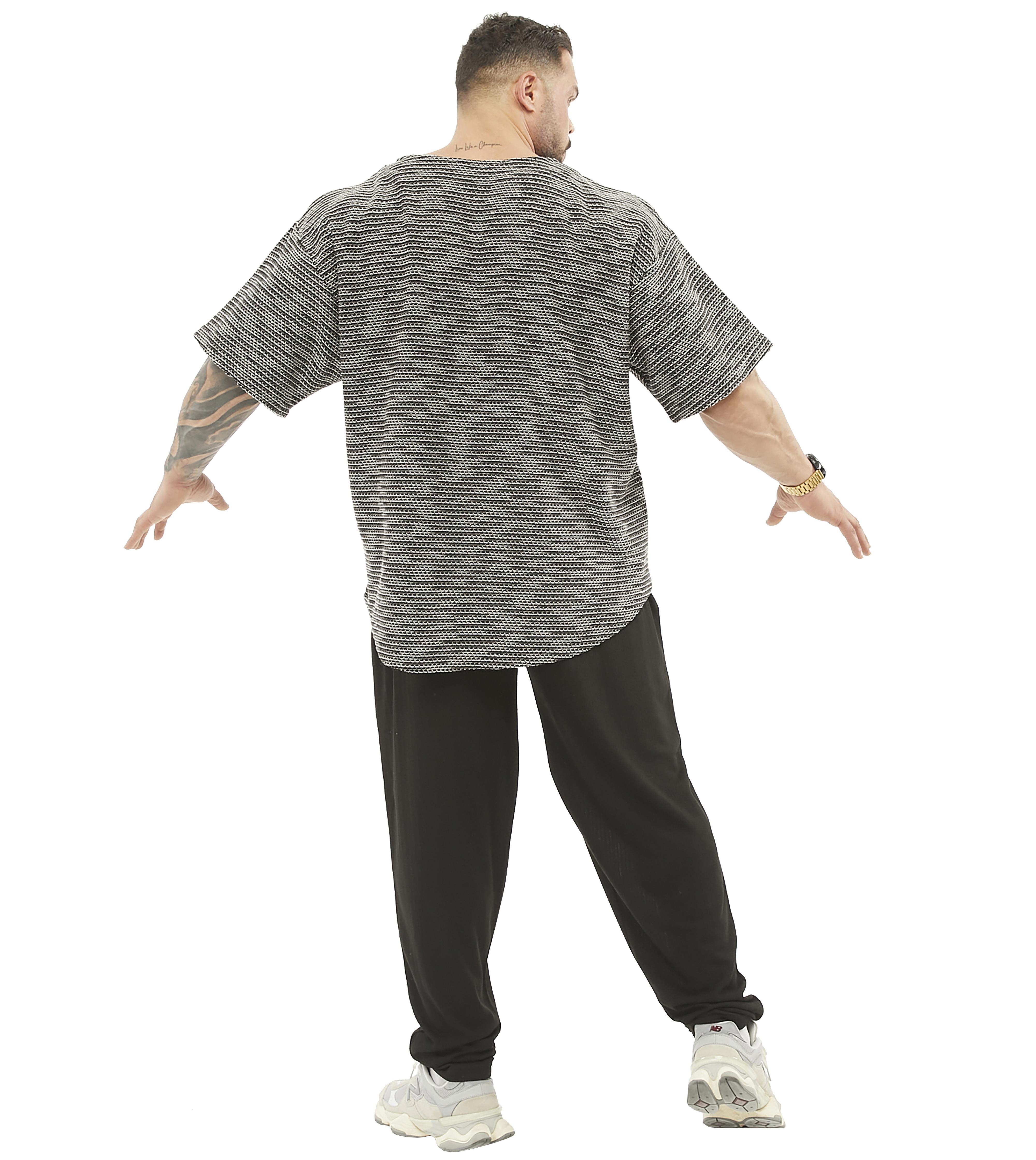 Mens Textured Knitted Oversize Rag Top T-shirt