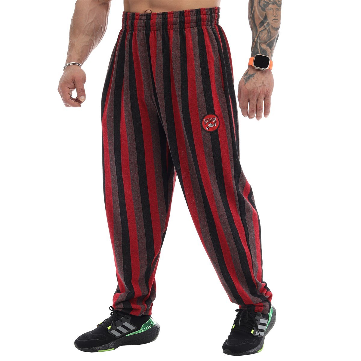 Mens Baggy Sweatpants with Pockets, Oversize Striped Oldschool Trackpants