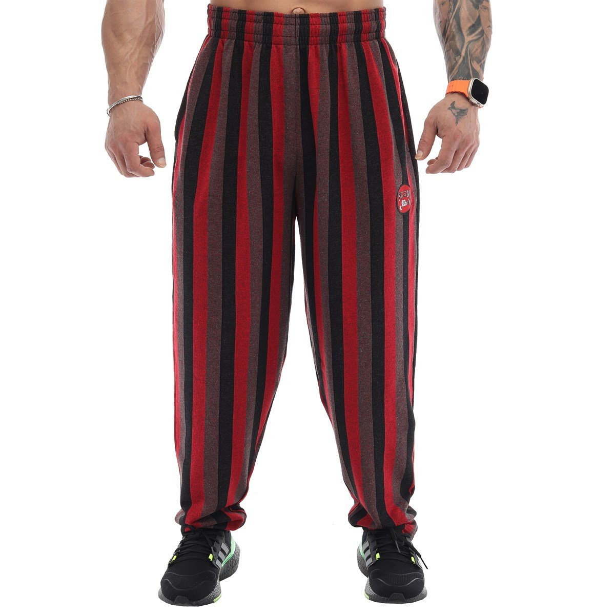 Mens Baggy Sweatpants with Pockets, Oversize Striped Oldschool Trackpants