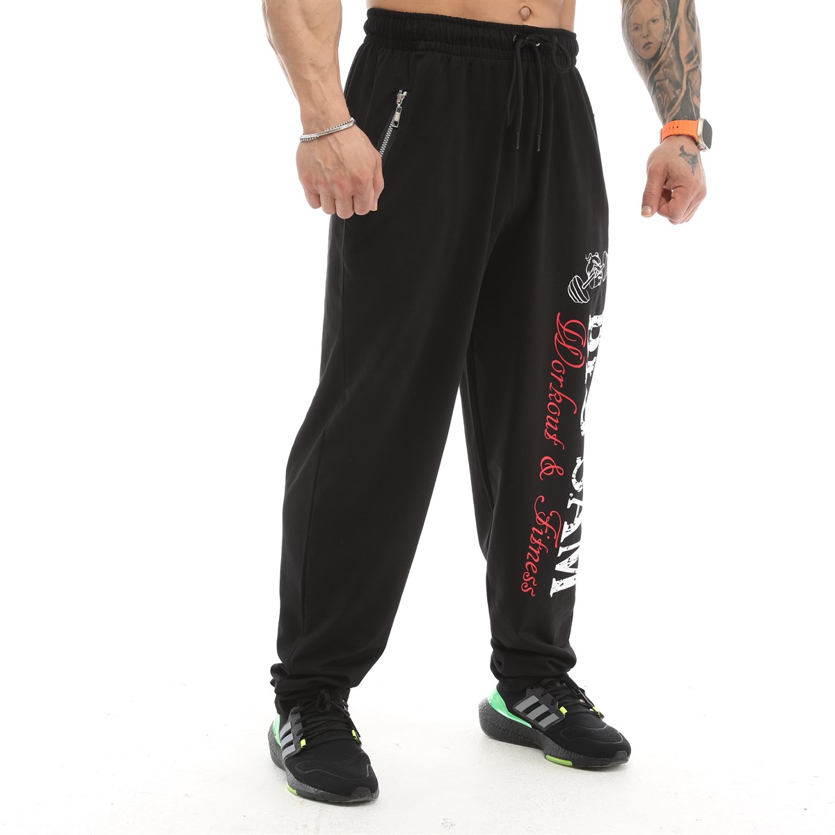 Mens Loose Fit Sweatpants with Zippered Pockets