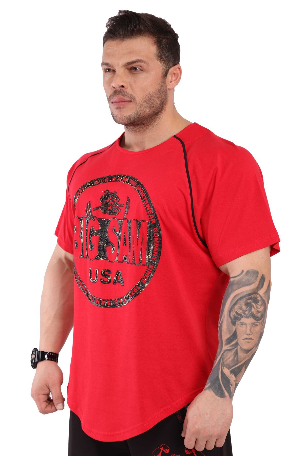 Mens Long Fit Cotton Gym T-shirt
