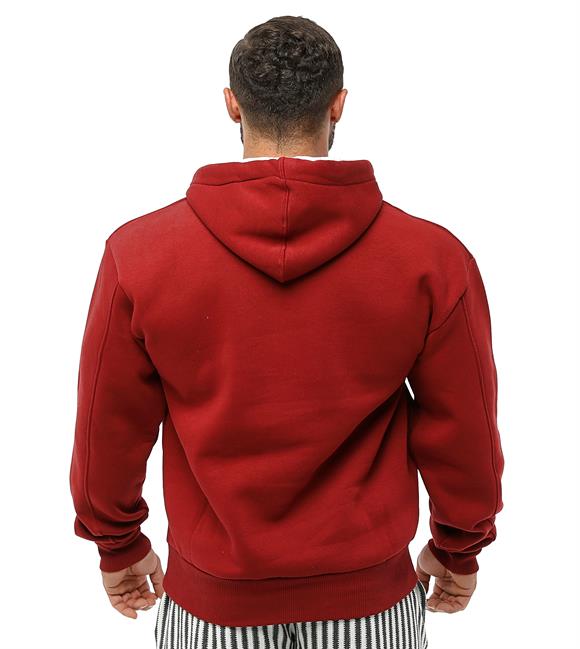 Burgundy Winter Hooded Sweater