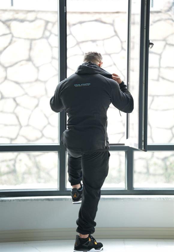 Mens Long Fit Hooded Sweatshirt