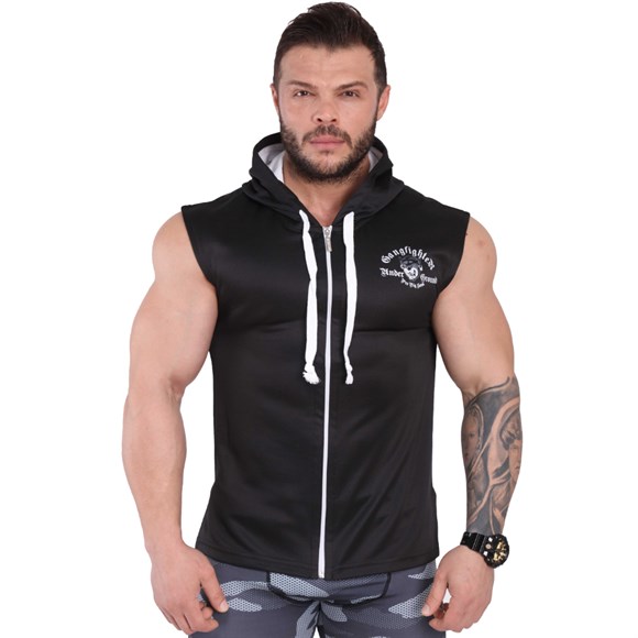 Gym Sleeveless Hooded T-shirt