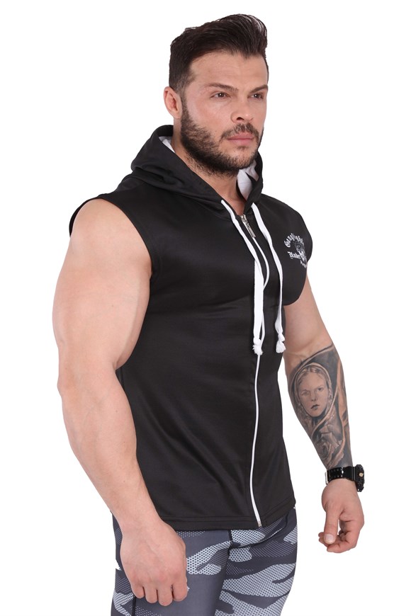Gym Sleeveless Hooded T-shirt