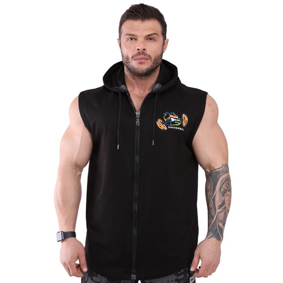 Mens Oversize Hooded Active Vest with Full Zip