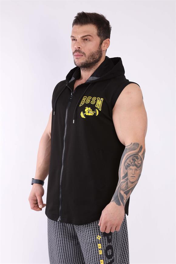 Mens Oversize Hooded Vest with Full Zip
