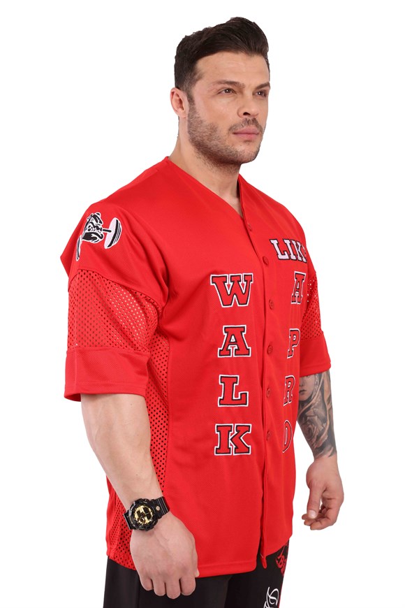 Jail Bodybuilding Red Shirt 