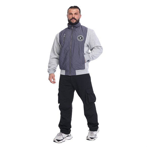 Mens Relaxed-Fit Quilted Full-Zip Athletic Jacket Big Sam 3595