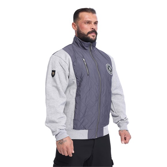 Mens Relaxed-Fit Quilted Full-Zip Athletic Jacket Big Sam 3595
