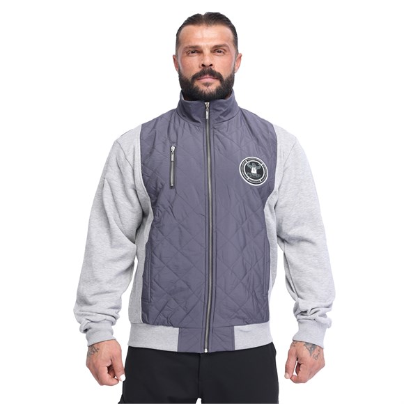 Mens Relaxed-Fit Quilted Full-Zip Athletic Jacket Big Sam 3595
